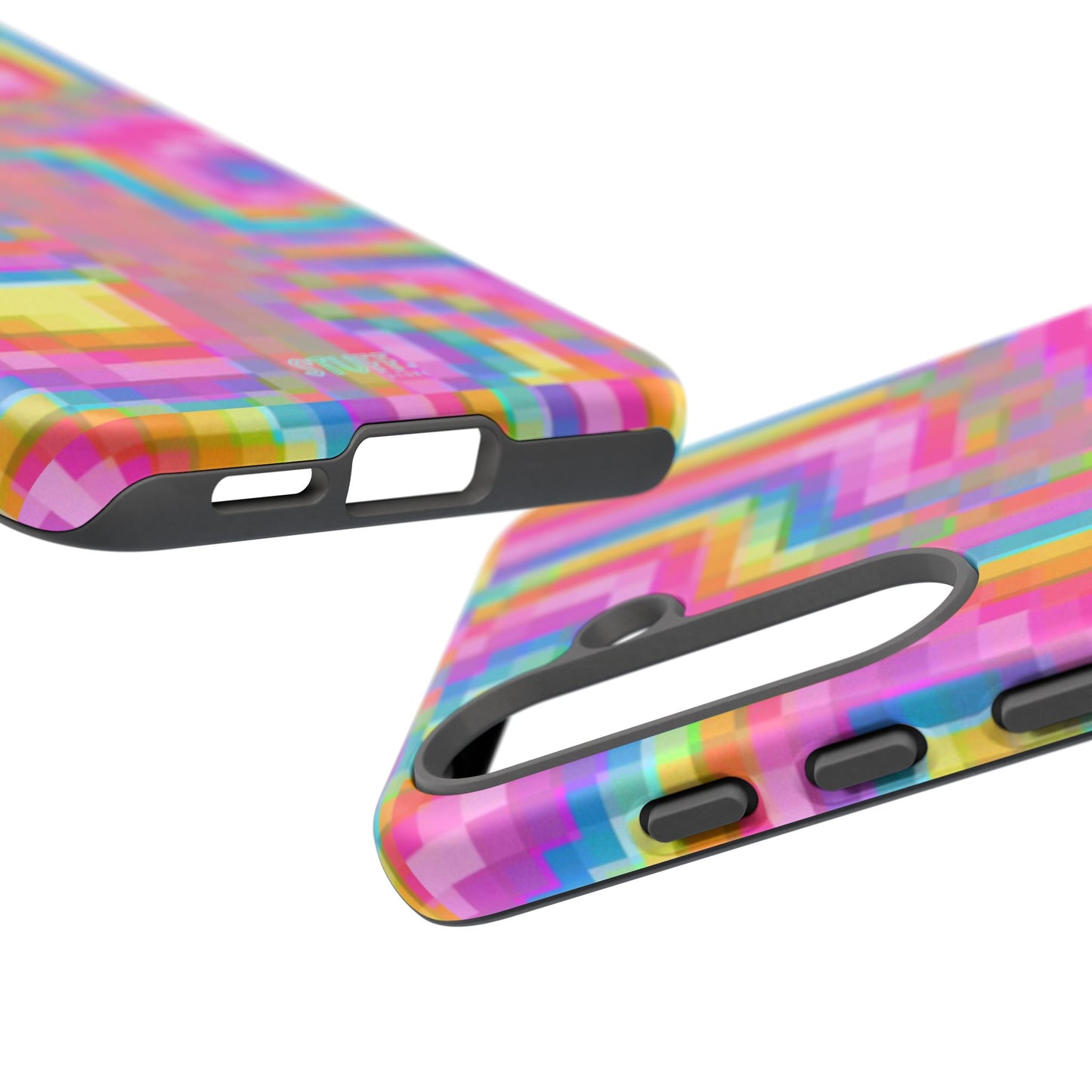 Pixel Case | Coque résistante double protection anti-choc - Motif pixels colorés