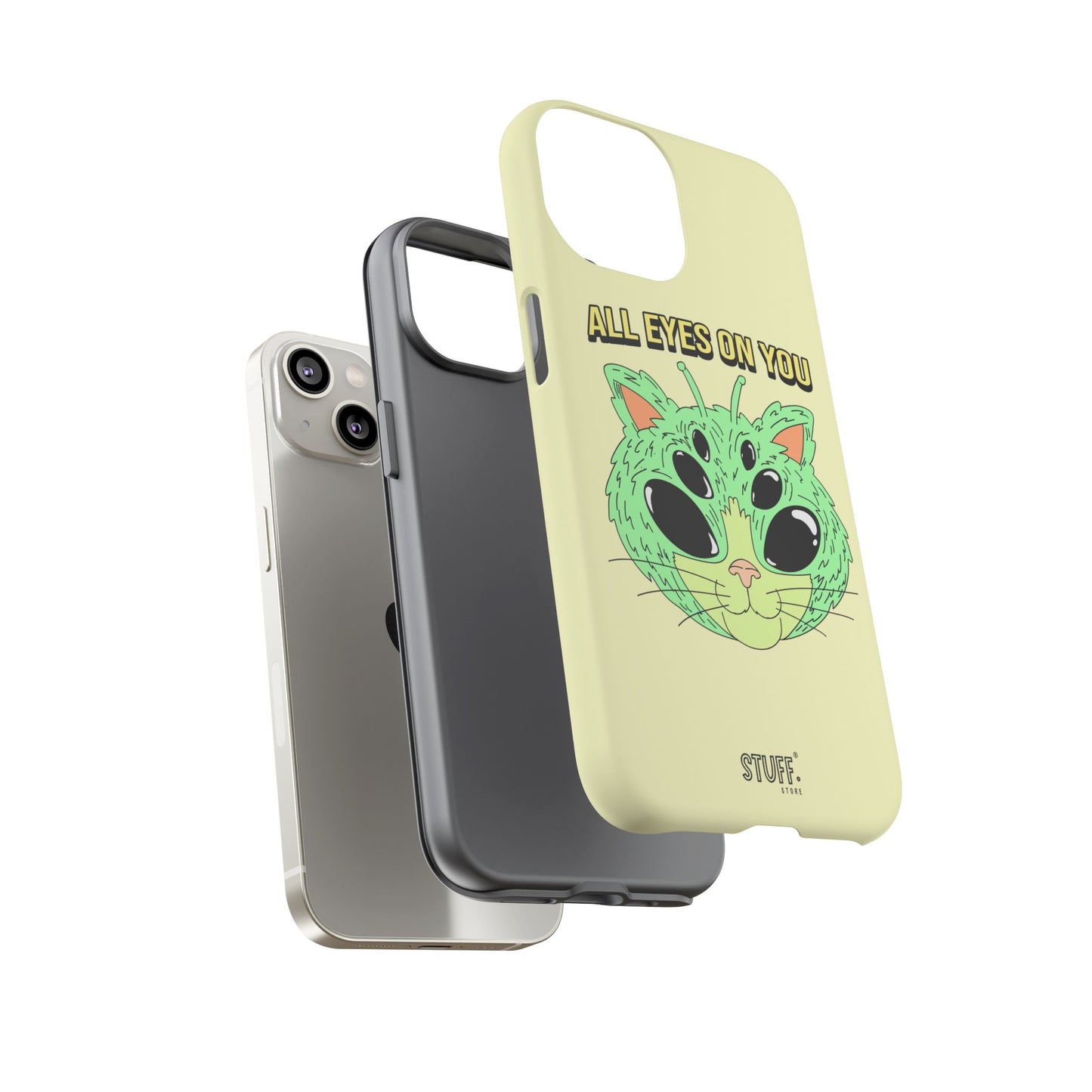 All Eyes on You Case | Coque résistante double protection avec Design Alien drôle