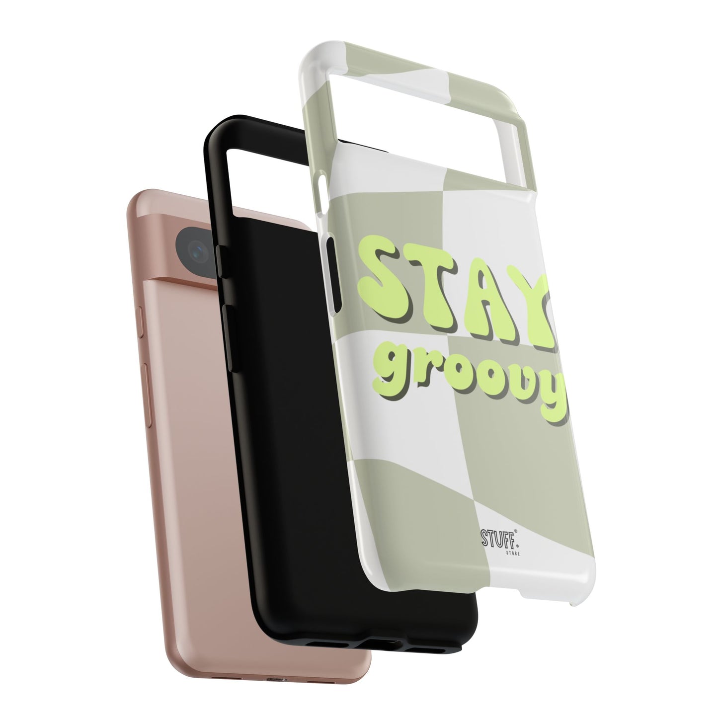 Groovy Case | Coque résistante double protection avec Design Rétro en Damier - Vert