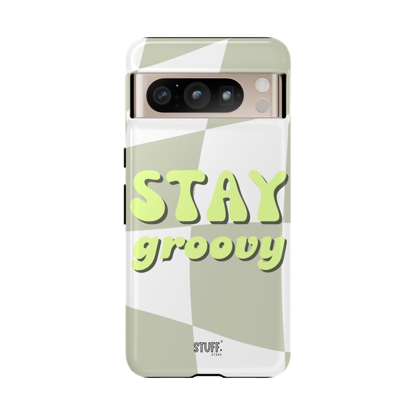 Groovy Case | Coque résistante double protection avec Design Rétro en Damier - Vert