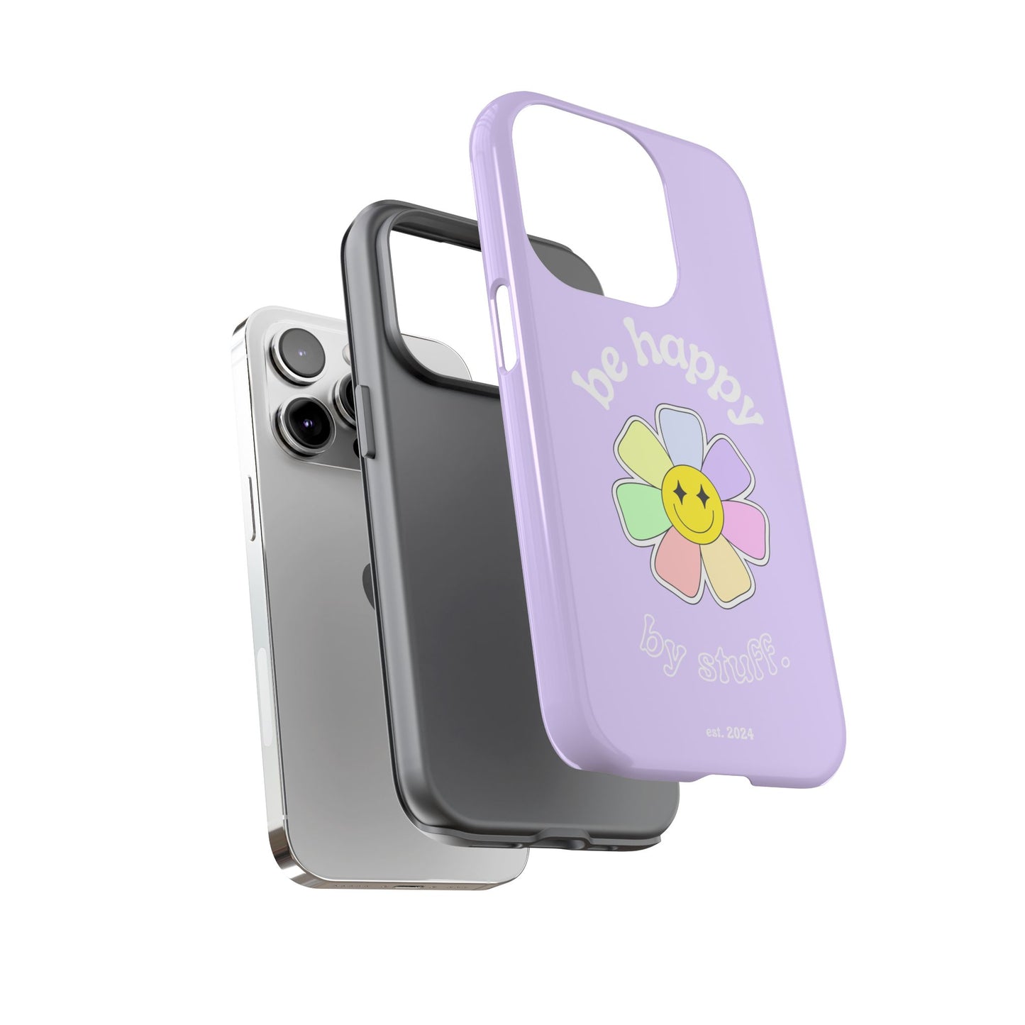 Be Happy Case | Coque résistante double protection avec Design Fleur Colorée