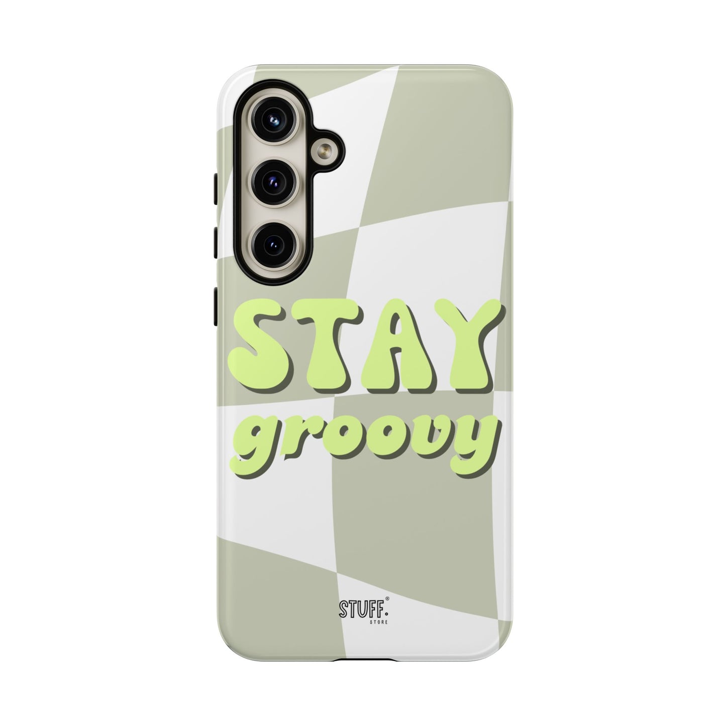Groovy Case | Coque résistante double protection avec Design Rétro en Damier - Vert