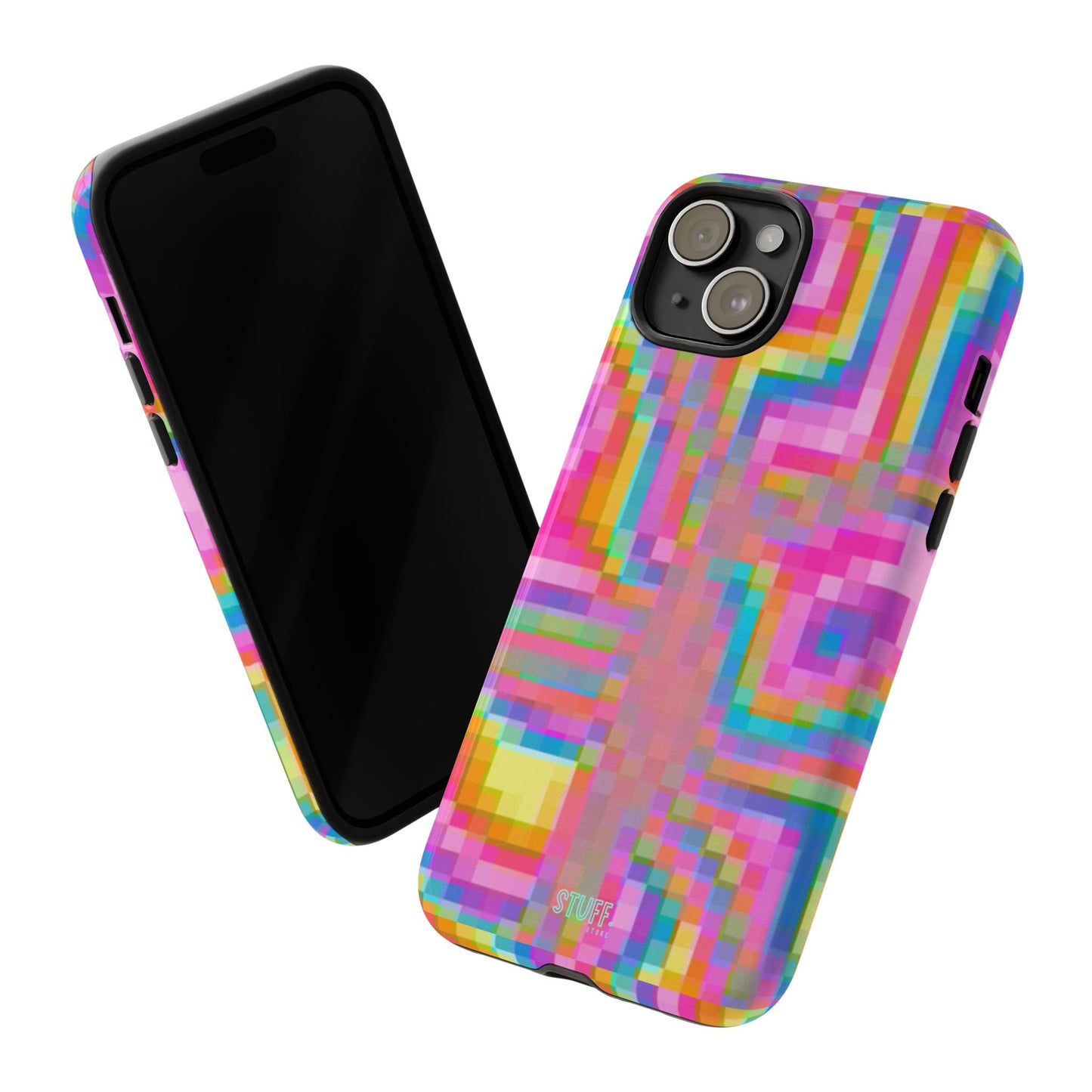 Pixel Case | Coque résistante double protection anti-choc - Motif pixels colorés