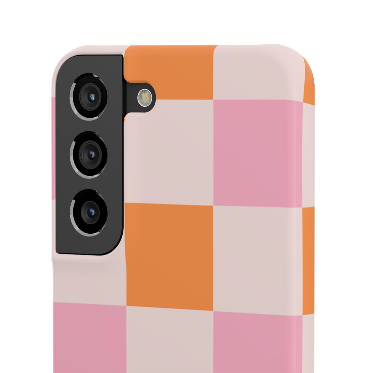 Peachy Case | Coque snap légère et résistante avec Design en Damier - Orange & Rose
