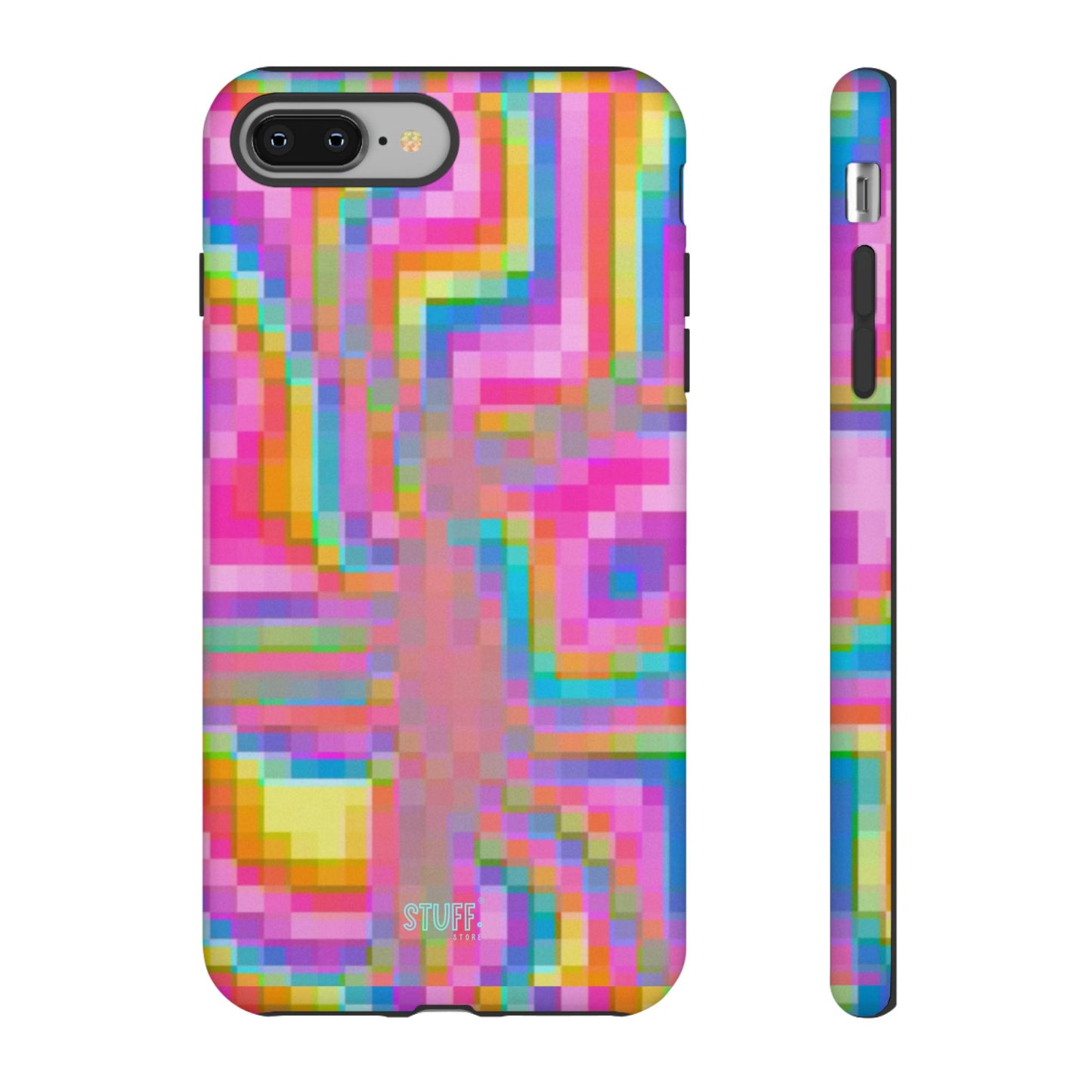 Pixel Case | Coque résistante double protection anti-choc - Motif pixels colorés
