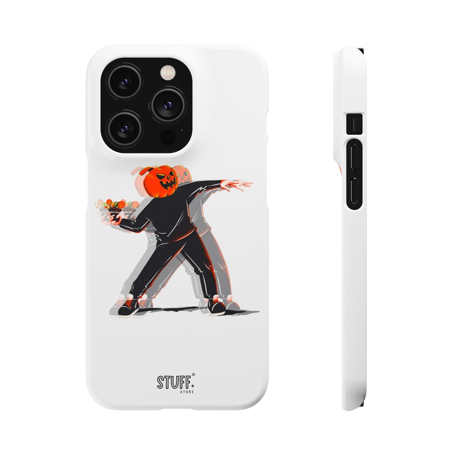 Pumpksy | Coque snap légère et résistante inspiration Banksy – Blanc