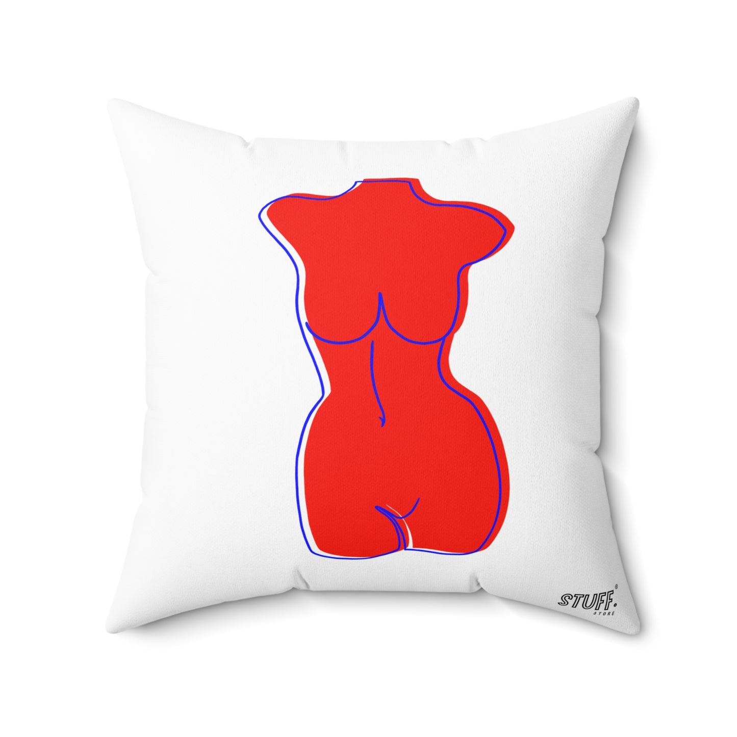 Coussin carré décoratif avec design de femme pulpeuse