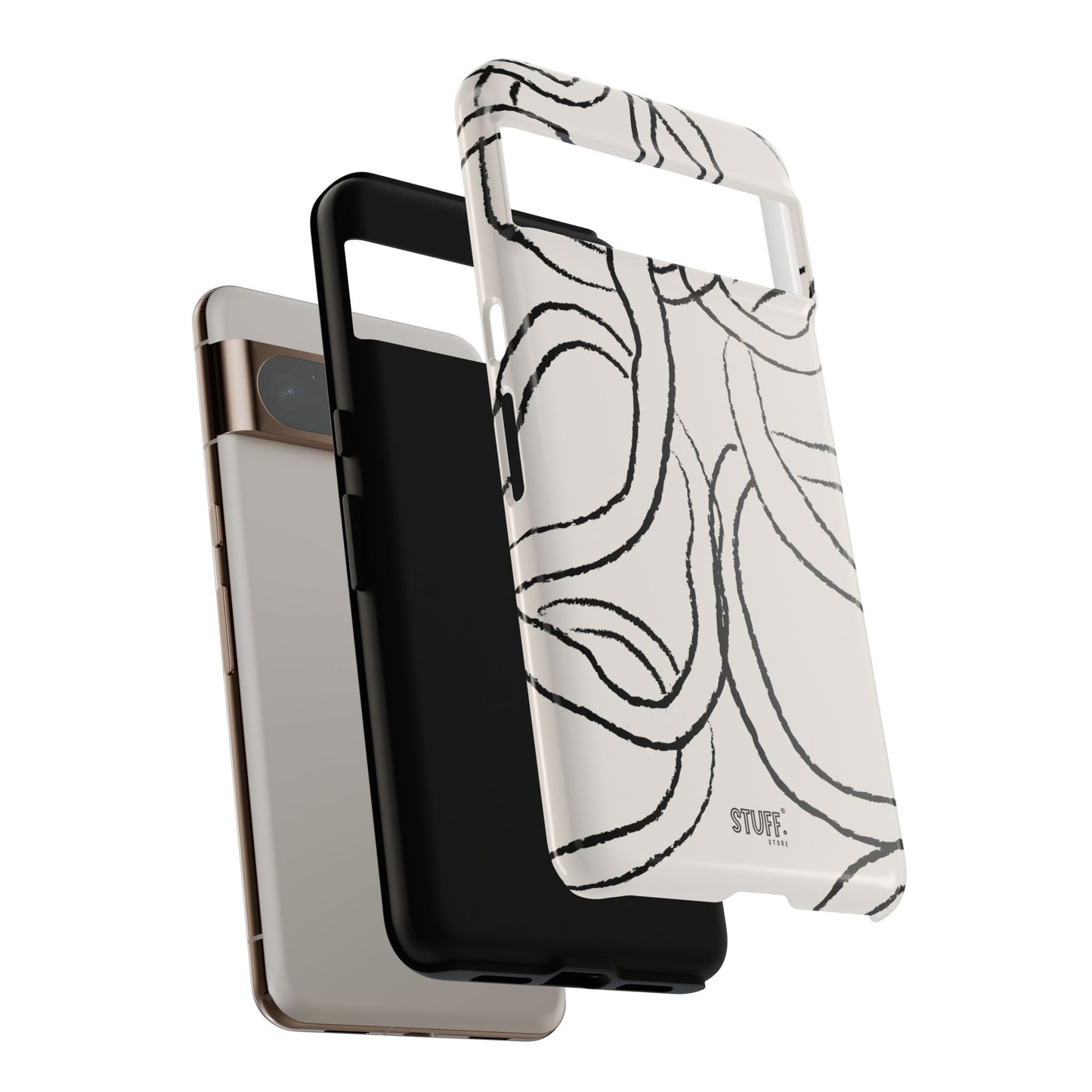 Doodly Case | Coque résistante double protection avec Design Gribouillis Minimaliste