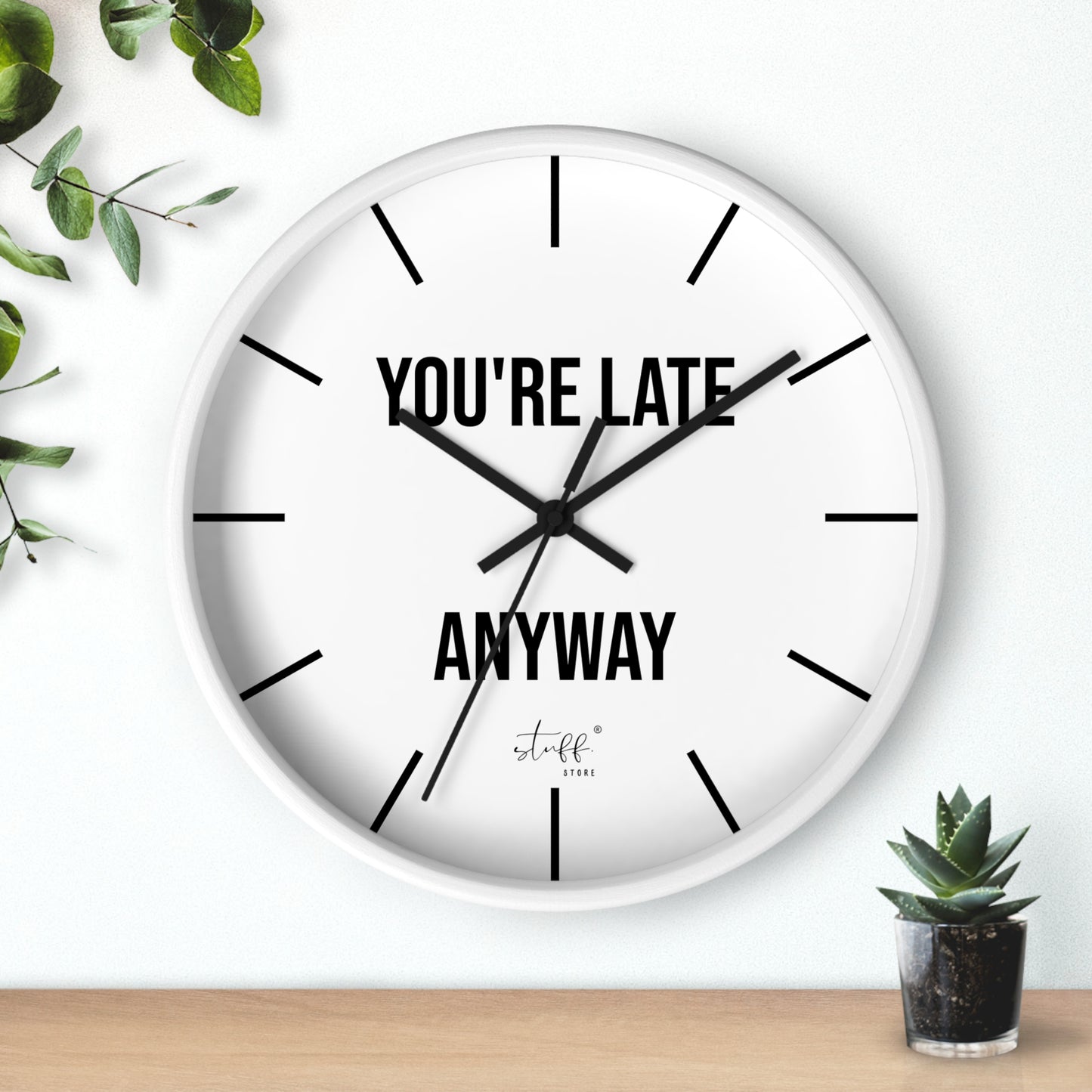 T'es Quand Même En Retard" Wall Clock | Clean Design and Casual Humor