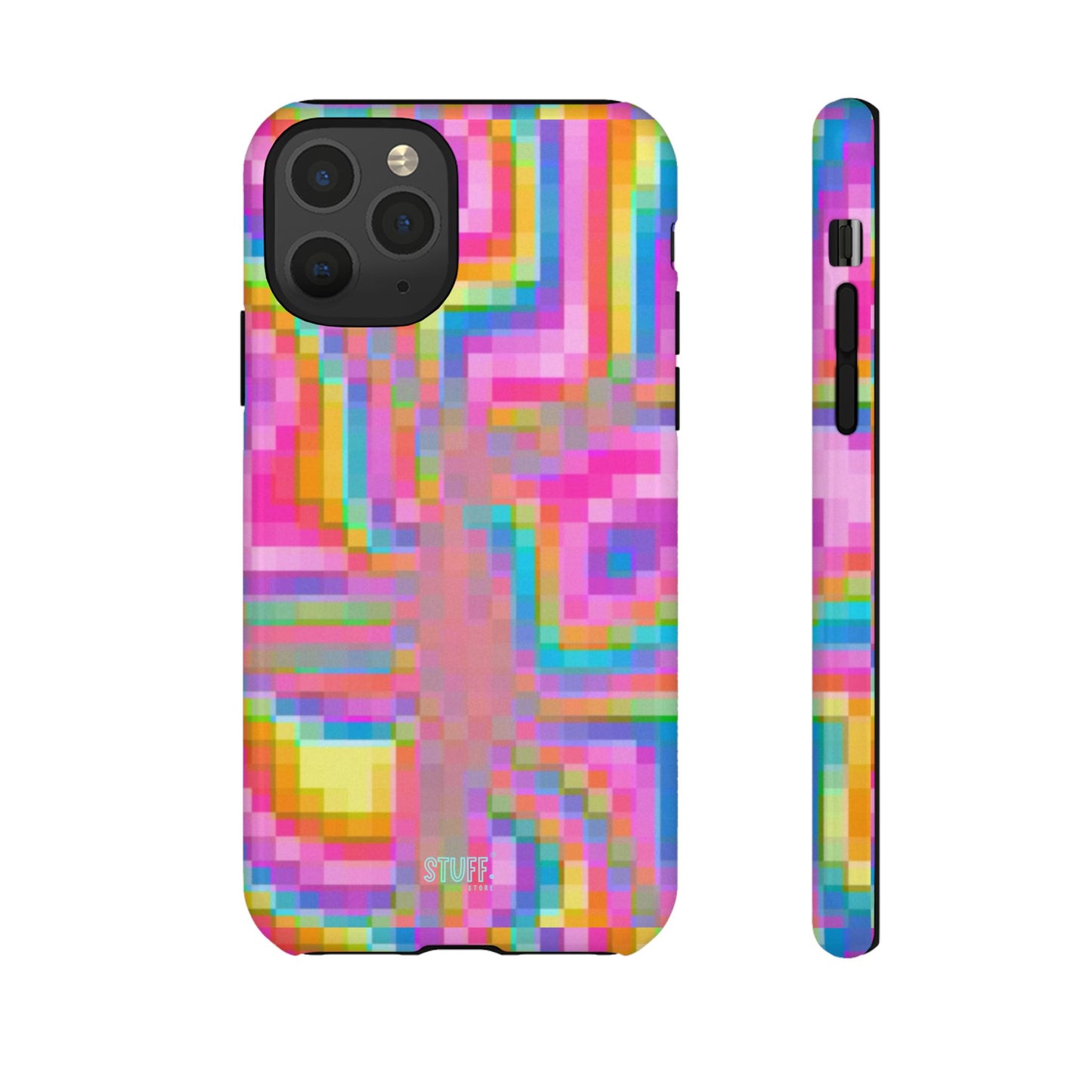 Pixel Case | Coque résistante double protection anti-choc - Motif pixels colorés