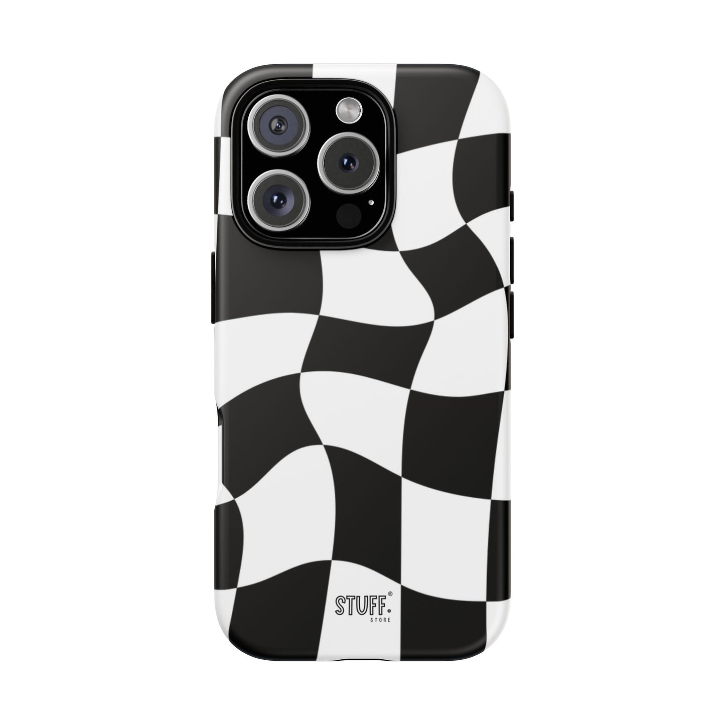Checkers Case | Coque résistante double protection et Design en Damier déformé