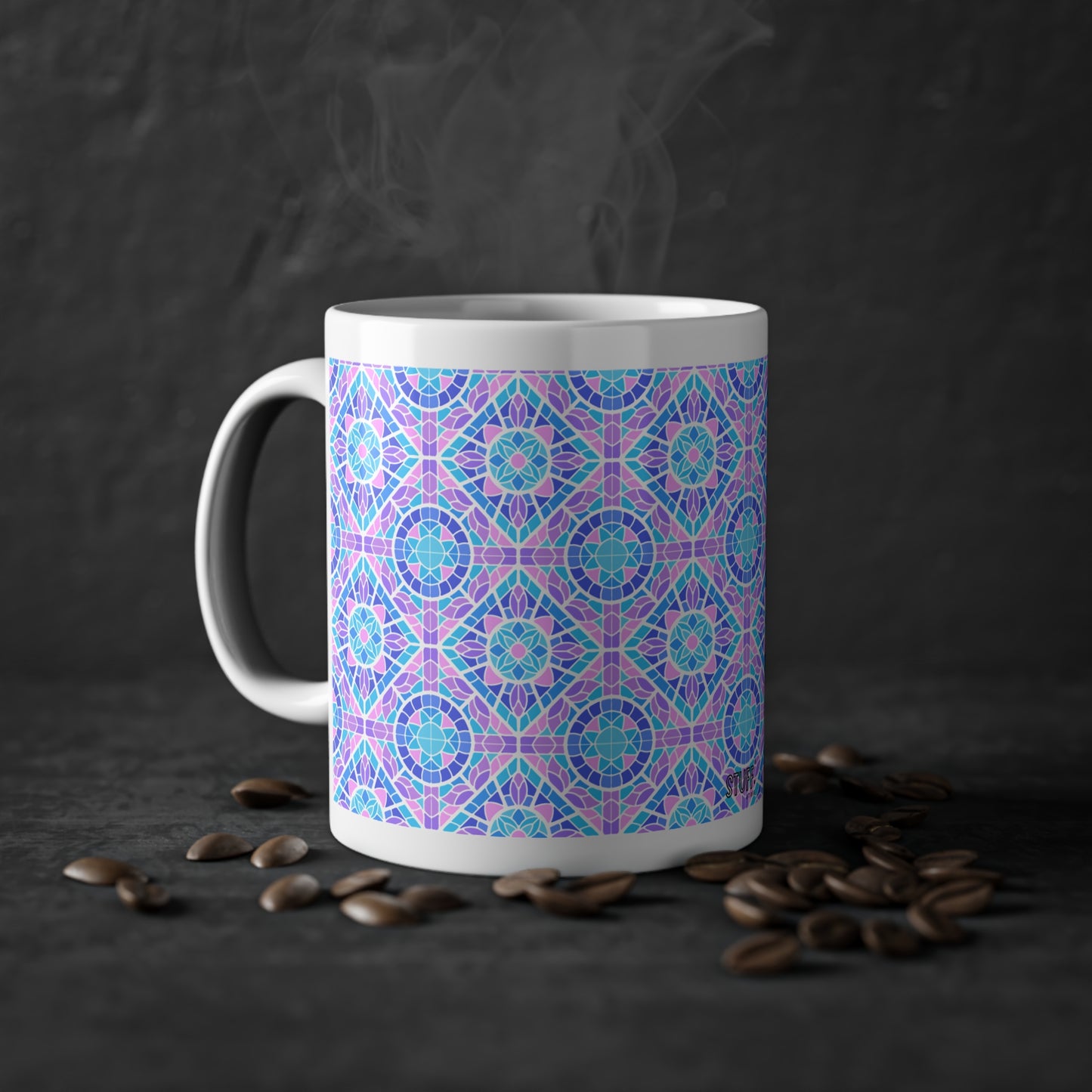Brisa Azul Cup | Mug en céramique avec motif mosaïque colorée — 330ml
