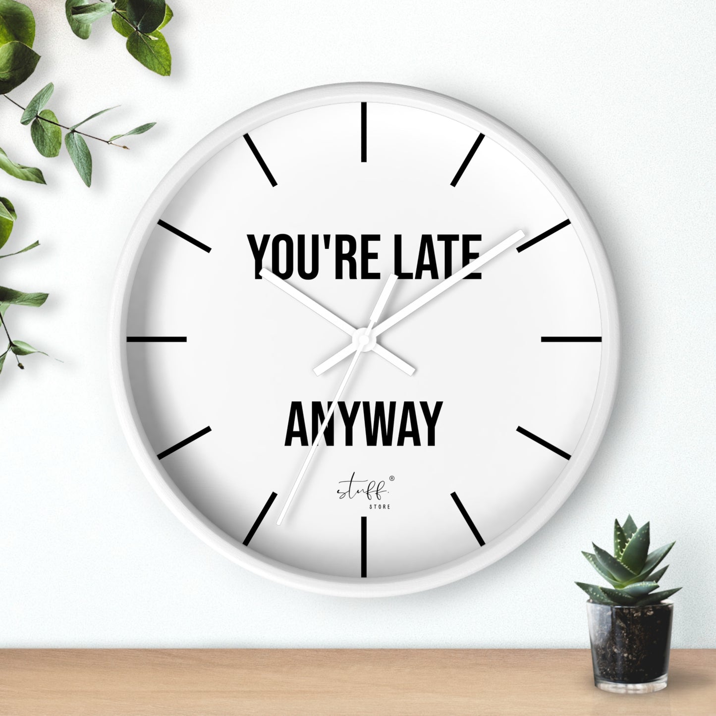 T'es Quand Même En Retard" Wall Clock | Clean Design and Casual Humor