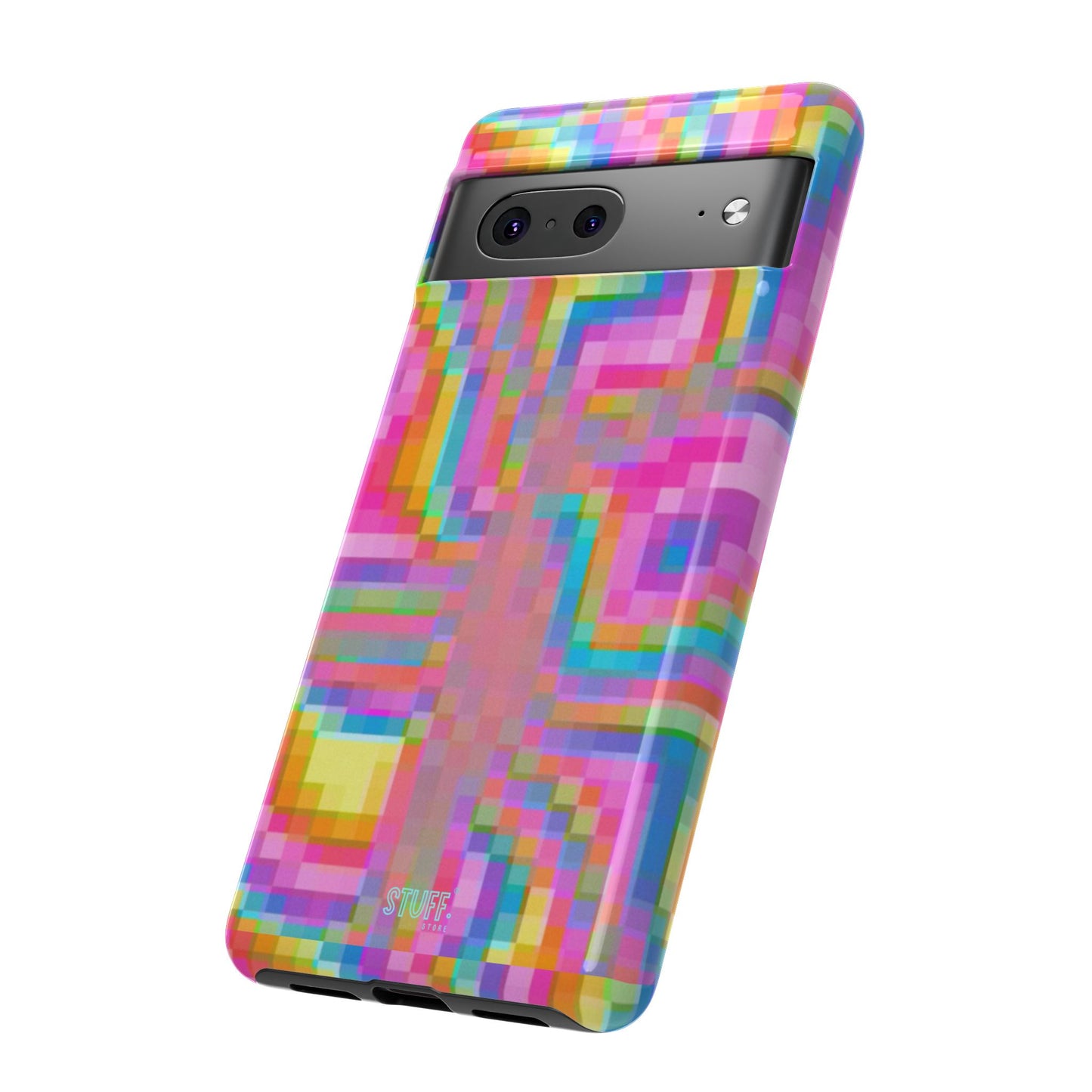 Pixel Case | Coque résistante double protection anti-choc - Motif pixels colorés
