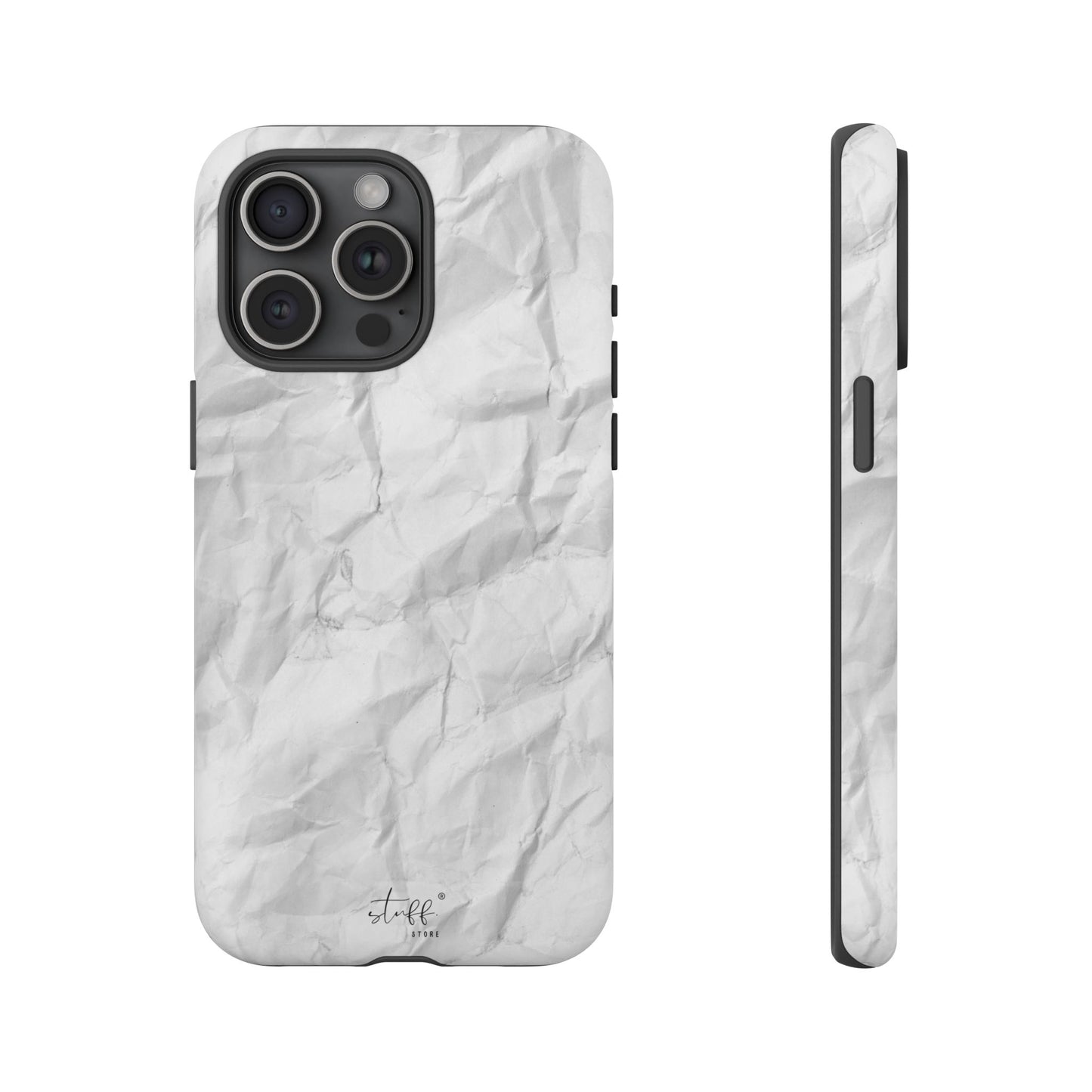 Crinkled Case | Coque résistante double protection anti-choc Effet Papier Froissé Mat