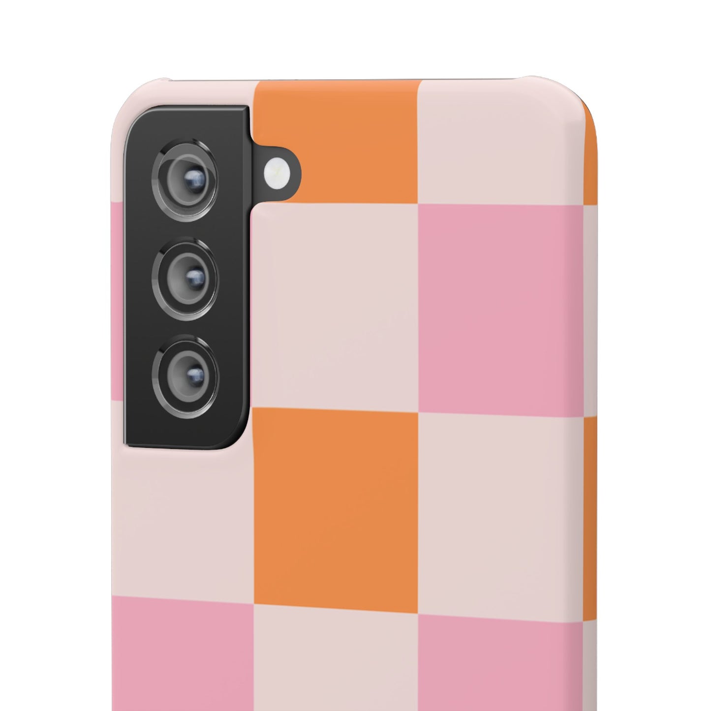 Peachy Case | Coque snap légère et résistante avec Design en Damier - Orange & Rose