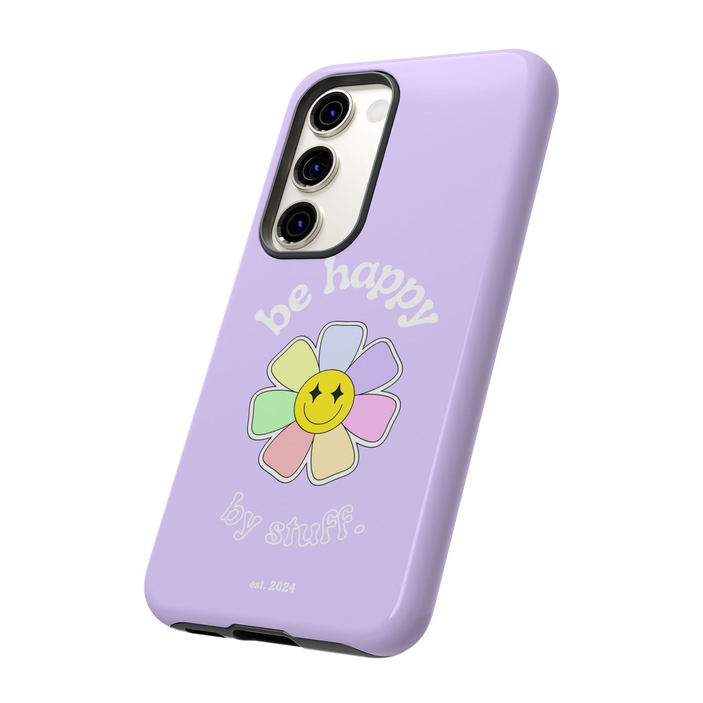 Be Happy Case | Coque résistante double protection avec Design Fleur Colorée