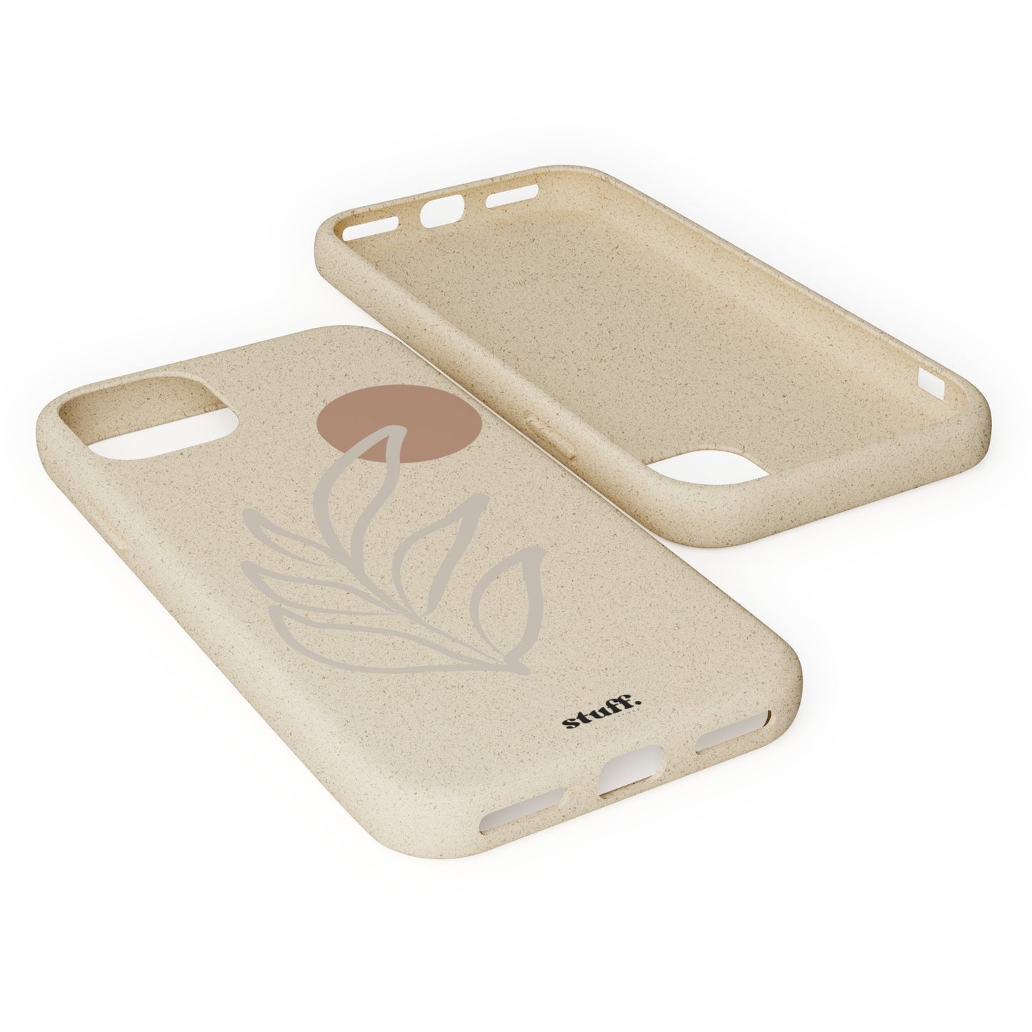 funda de teléfono biodegradable con rama boho