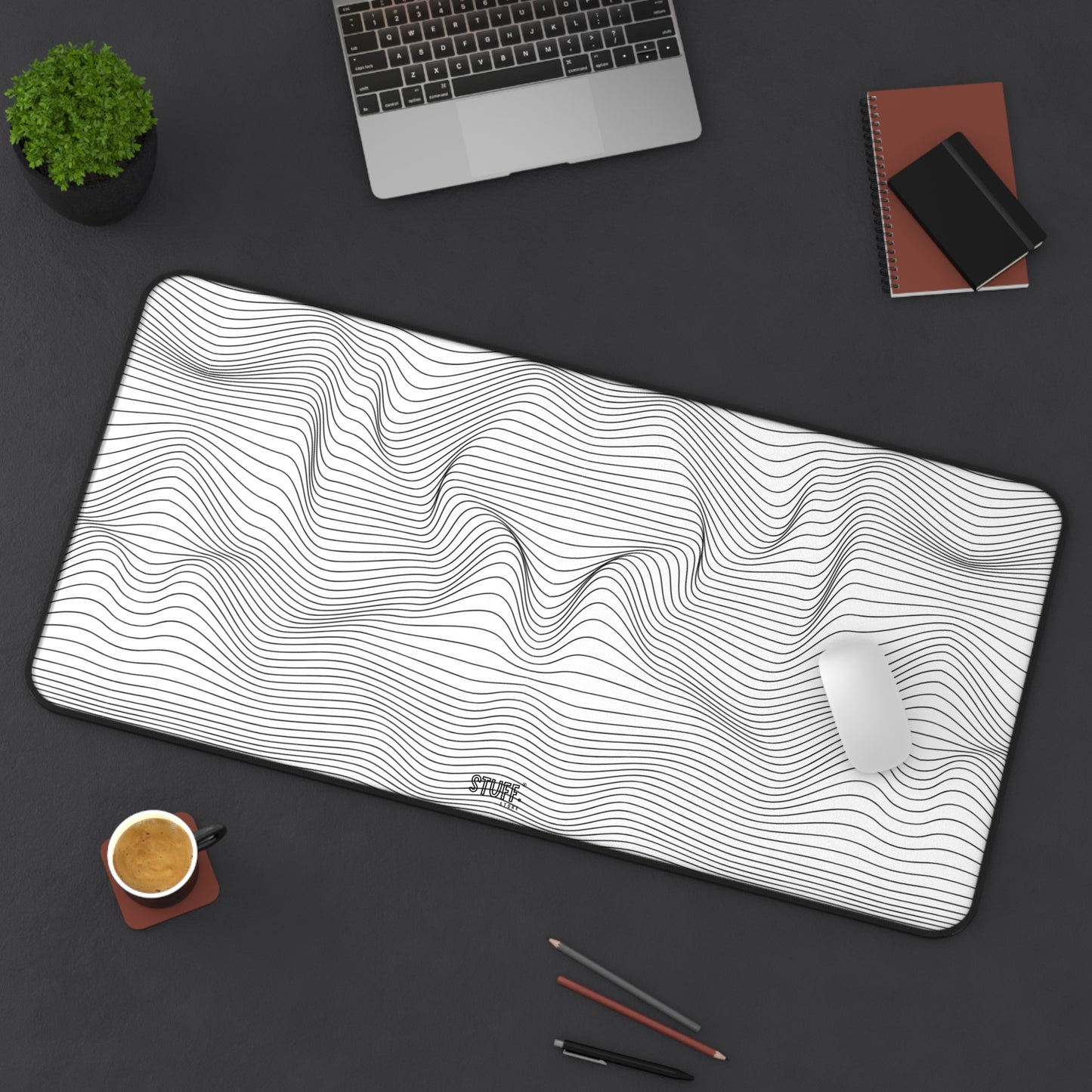 Tapis de bureau XL | Ergonomique avec motif ondulé