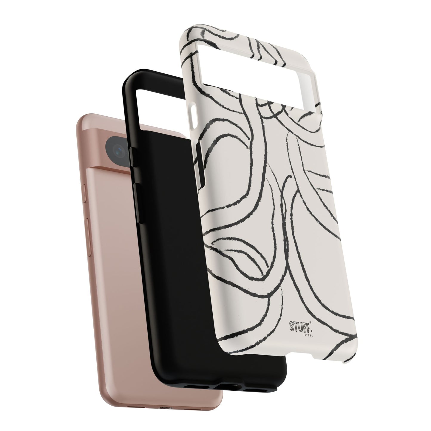 Doodly Case | Coque résistante double protection avec Design Gribouillis Minimaliste