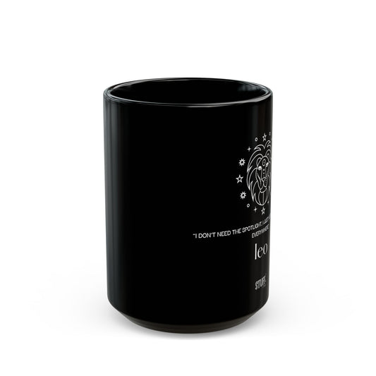 Lion | Mug noir en céramique avec signe astrologique et phrase drôle – 330ml / 440ml