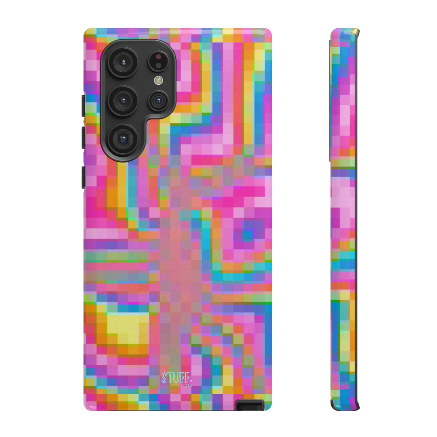 Pixel Case | Coque résistante double protection anti-choc - Motif pixels colorés