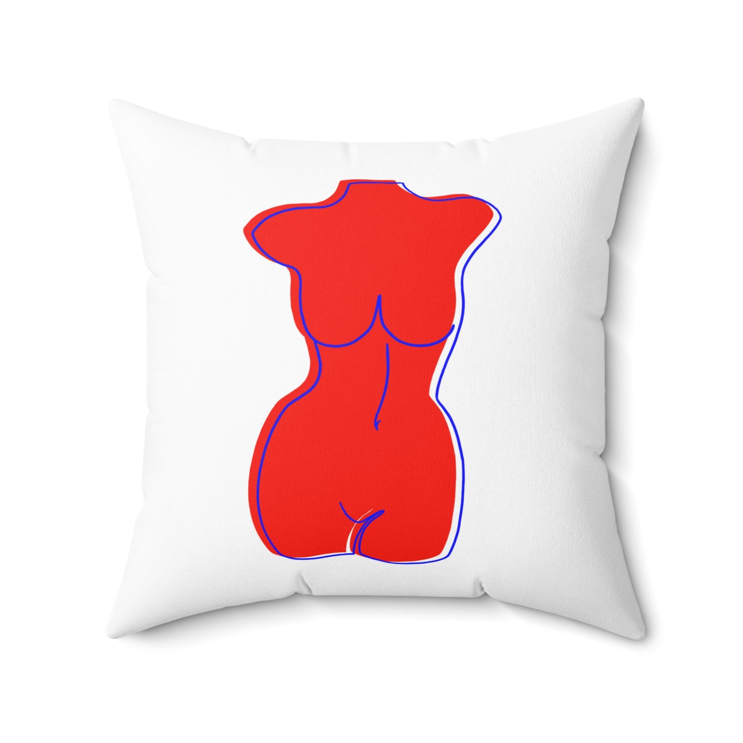 Coussin carré décoratif avec design de femme pulpeuse