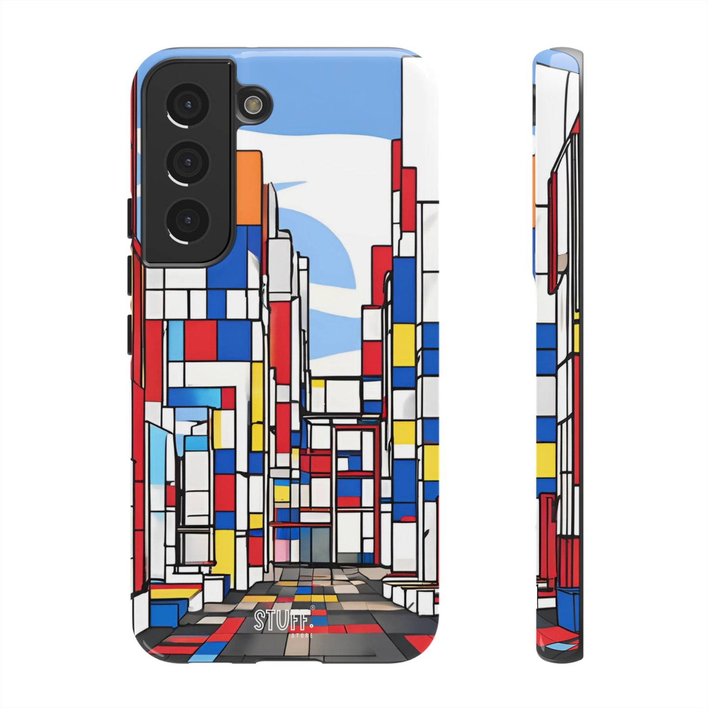 Square City | Coque résistante double protection - inspiration Mondrian
