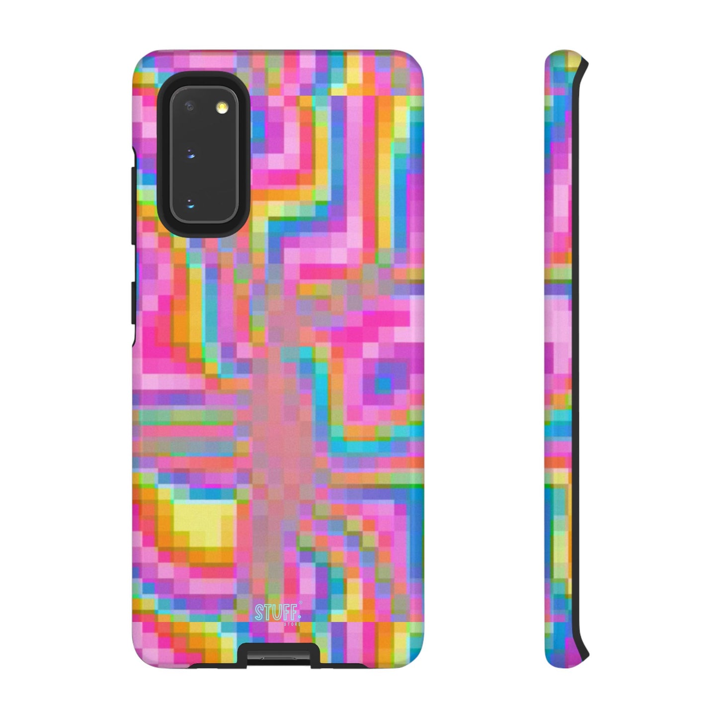 Pixel Case | Coque résistante double protection anti-choc - Motif pixels colorés