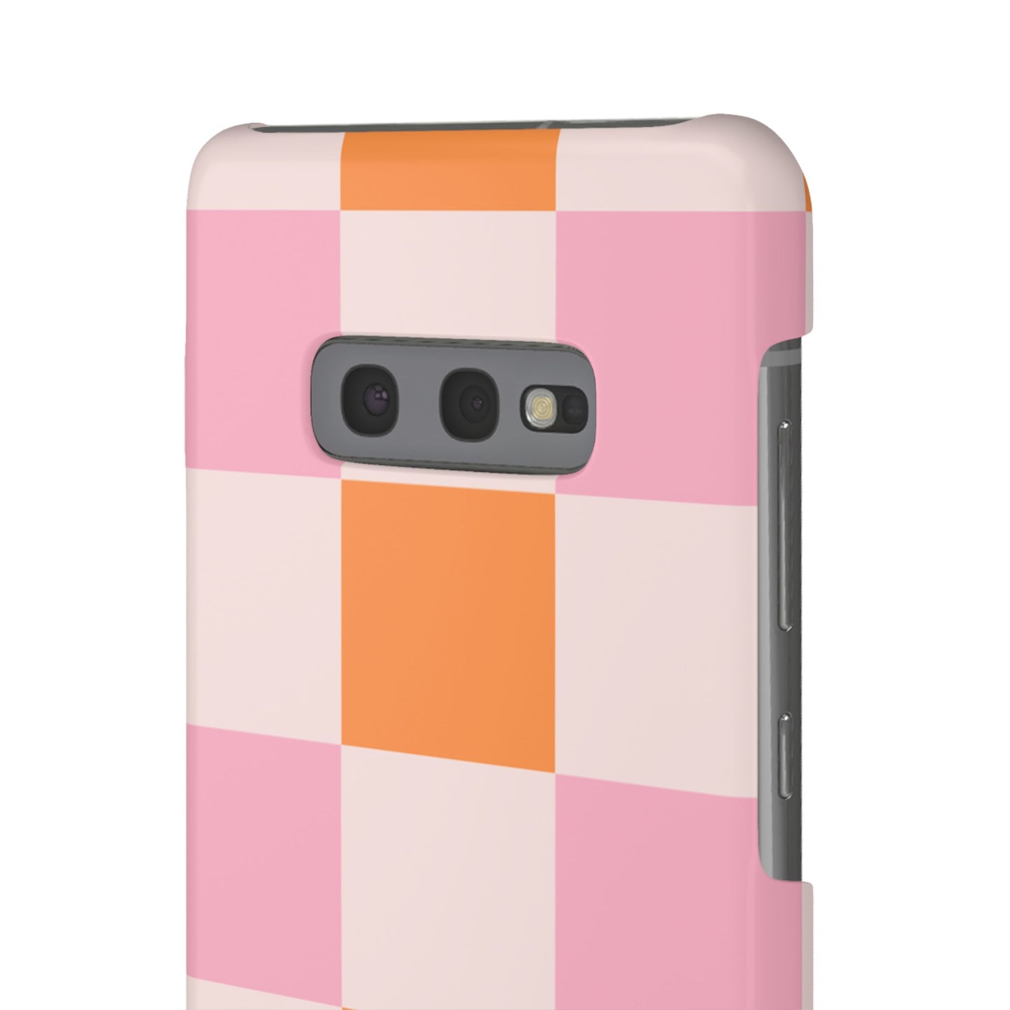 Peachy Case | Coque snap légère et résistante avec Design en Damier - Orange & Rose