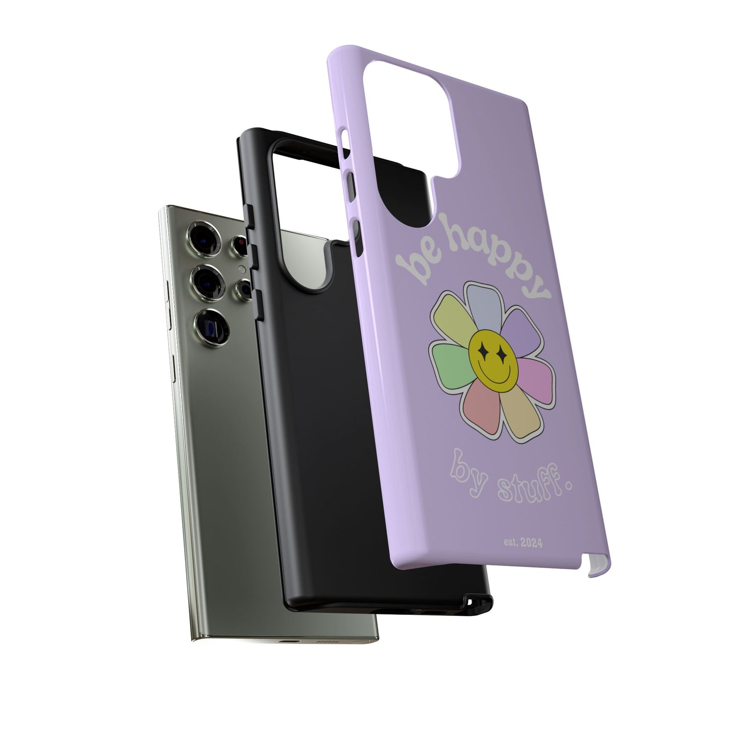 Be Happy Case | Coque résistante double protection avec Design Fleur Colorée
