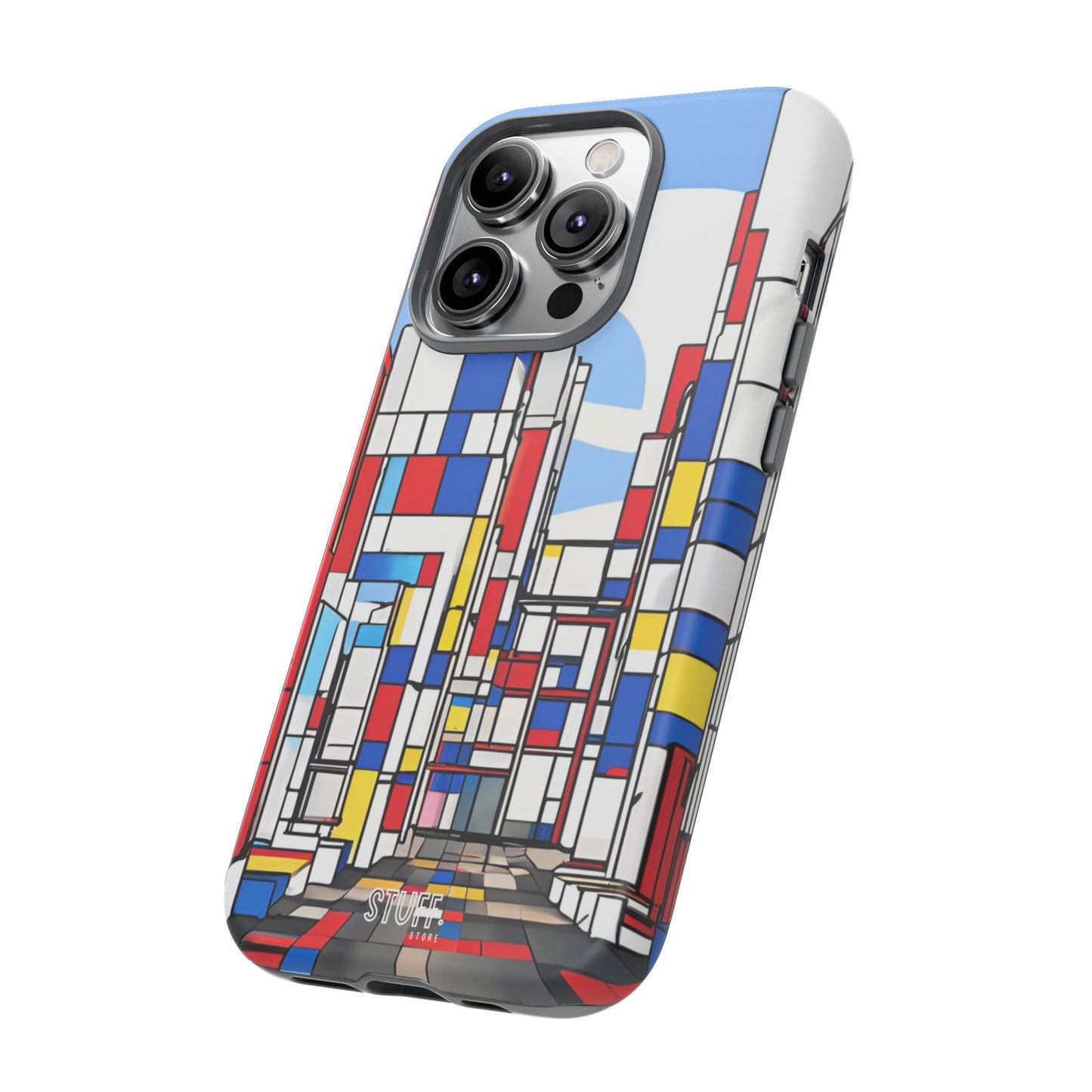 Square City | Coque résistante double protection - inspiration Mondrian