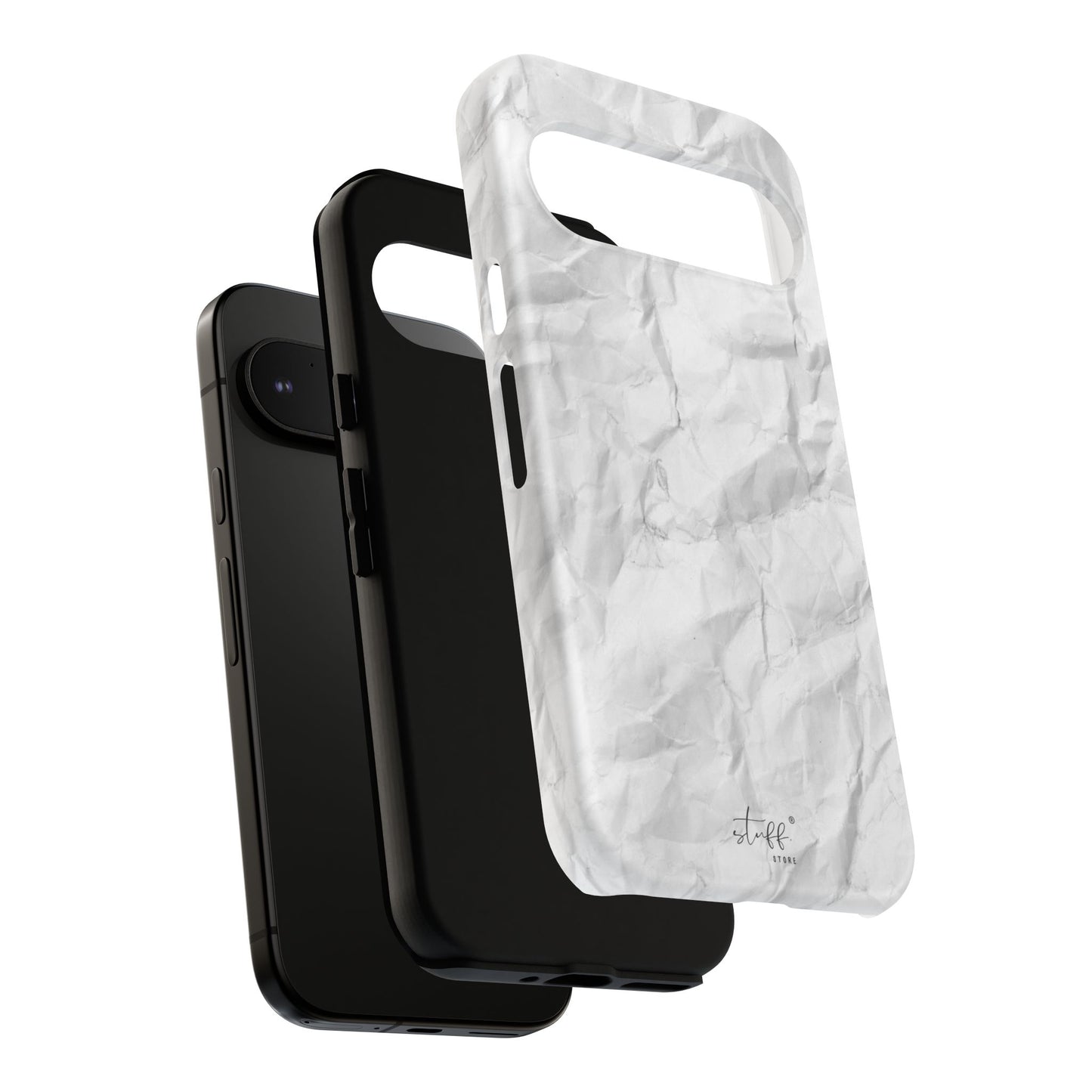 Crinkled Case | Coque résistante double protection anti-choc Effet Papier Froissé Mat