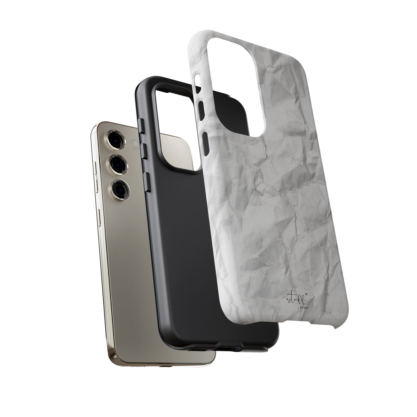 Crinkled Case | Coque résistante double protection anti-choc Effet Papier Froissé Mat