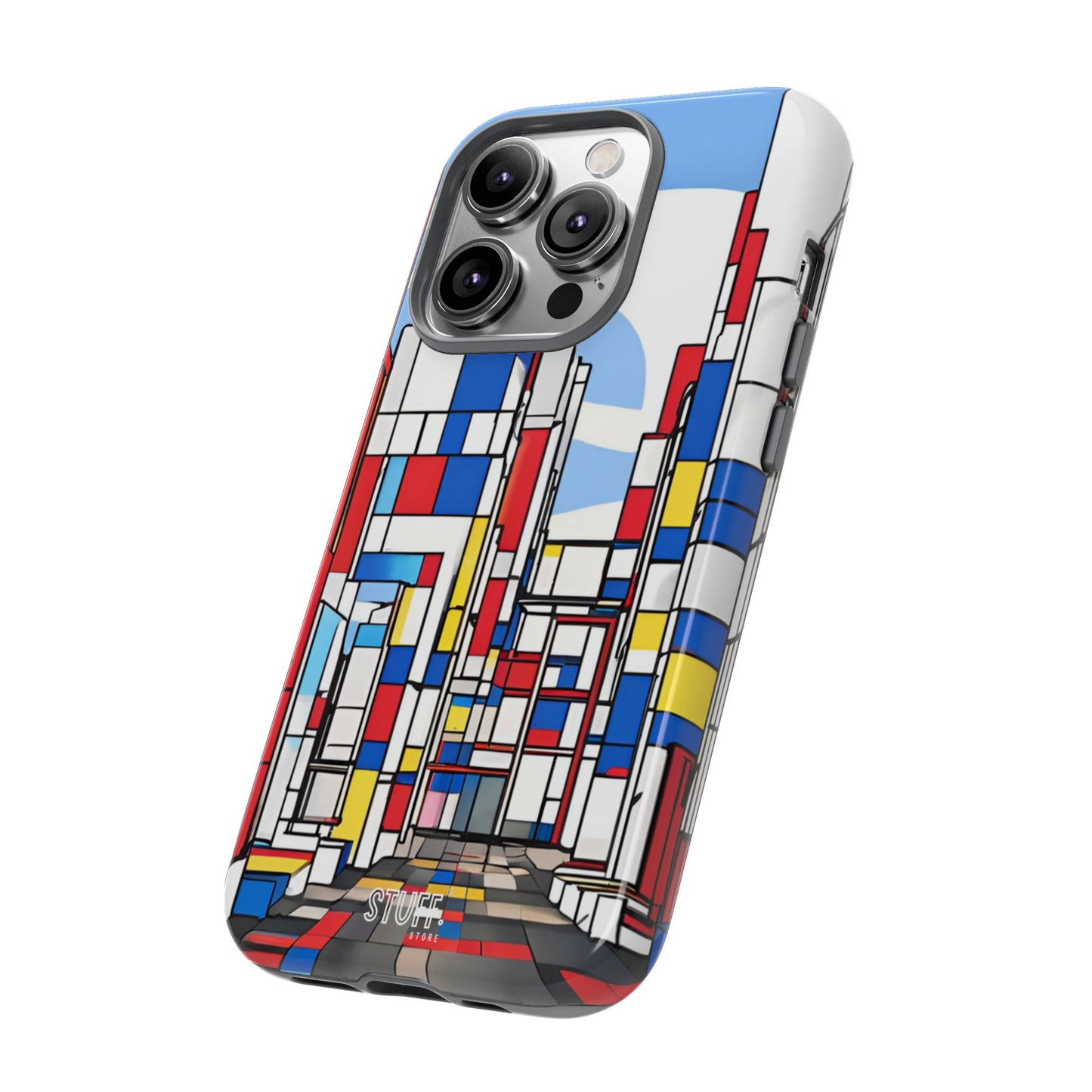 Square City | Coque résistante double protection - inspiration Mondrian