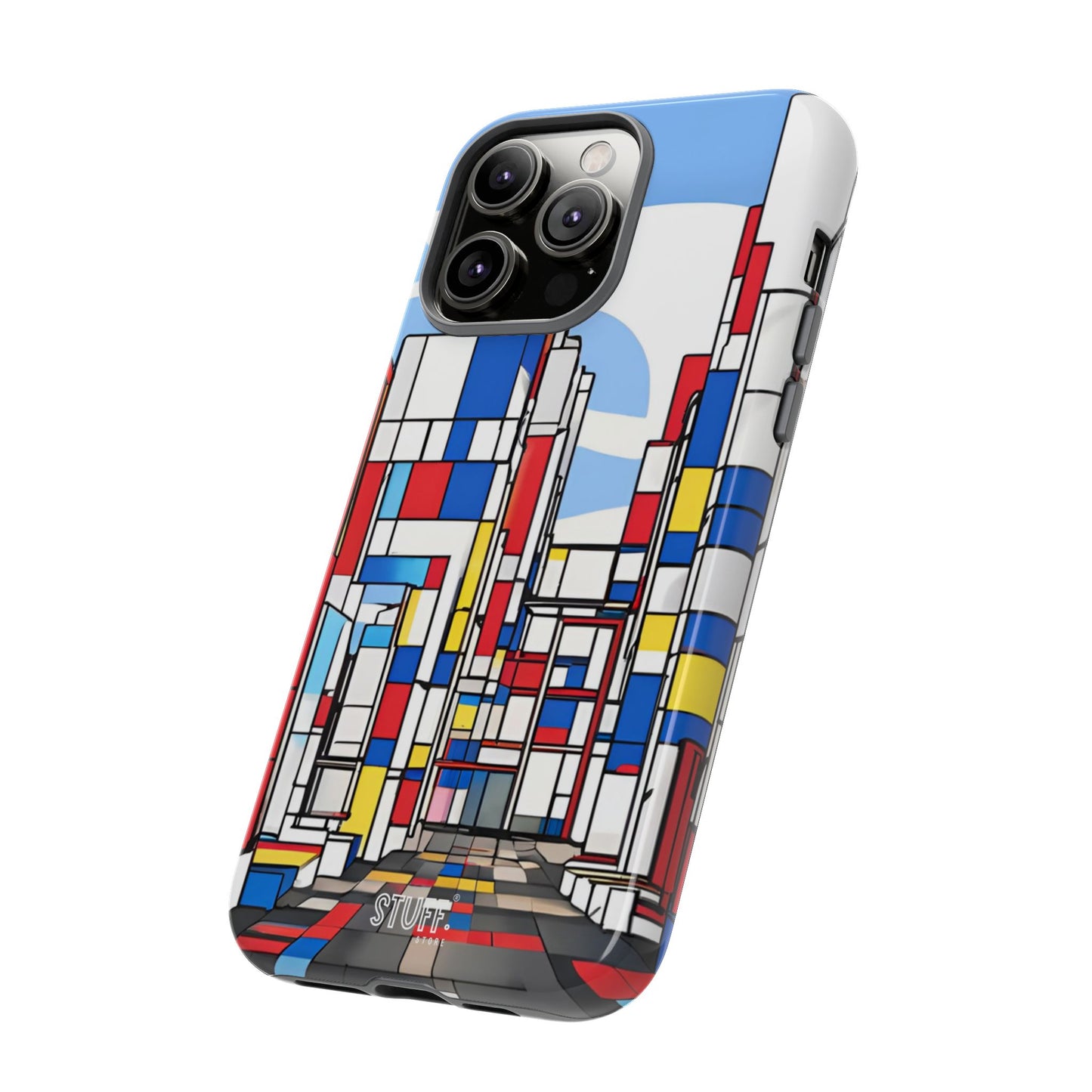 Square City | Coque résistante double protection - inspiration Mondrian