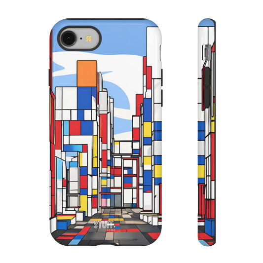 Square City | Coque résistante double protection - inspiration Mondrian
