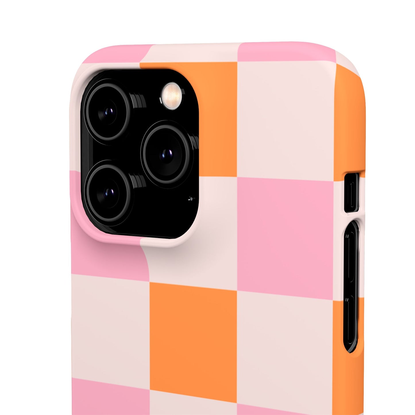 Peachy Case | Coque snap légère et résistante avec Design en Damier - Orange & Rose