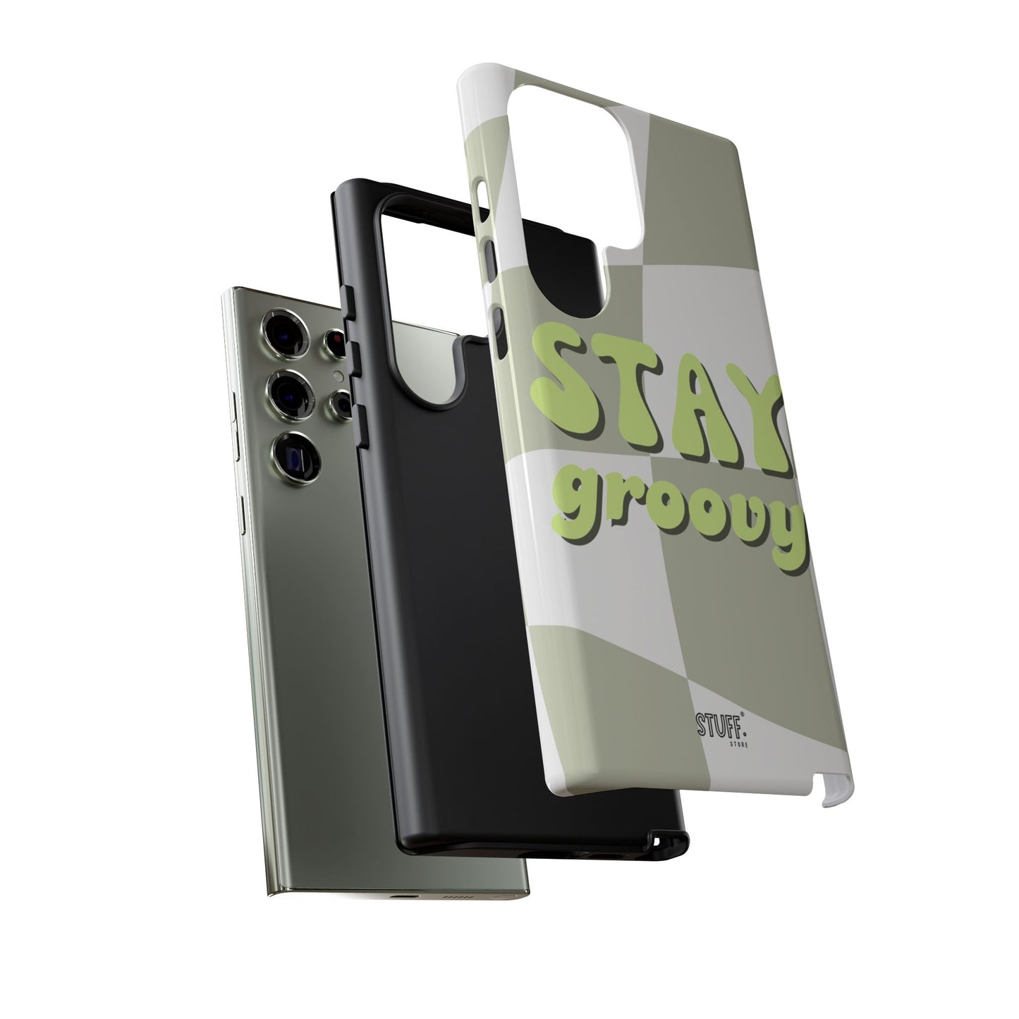 Groovy Case | Coque résistante double protection avec Design Rétro en Damier - Vert