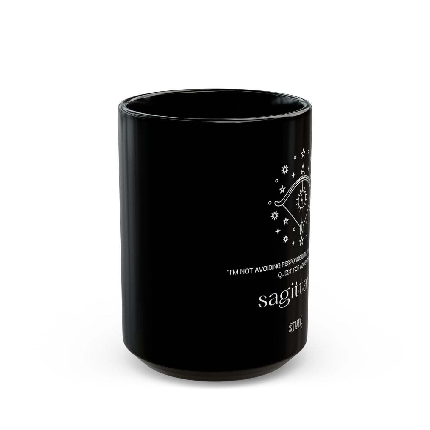 Sagittaire | Mug noir en céramique avec signe astrologique et phrase drôle – 330ml / 440ml