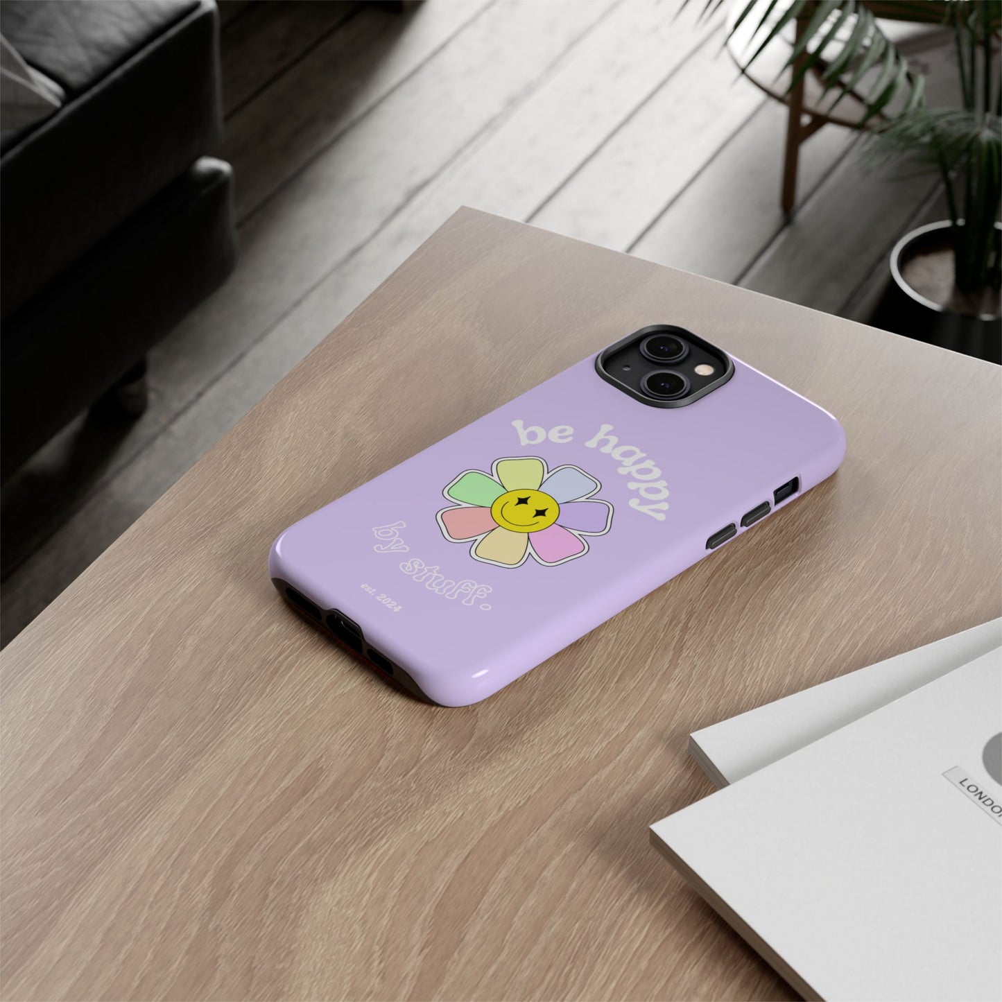 Be Happy Case | Coque résistante double protection avec Design Fleur Colorée