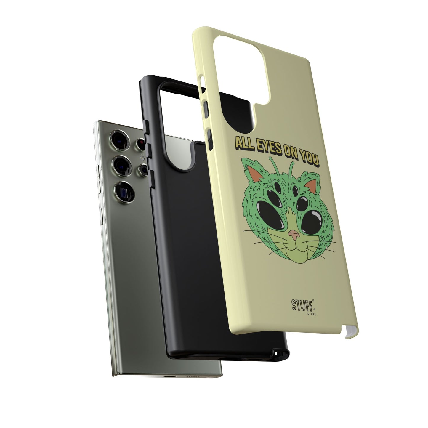 All Eyes on You Case | Coque résistante double protection avec Design Alien drôle