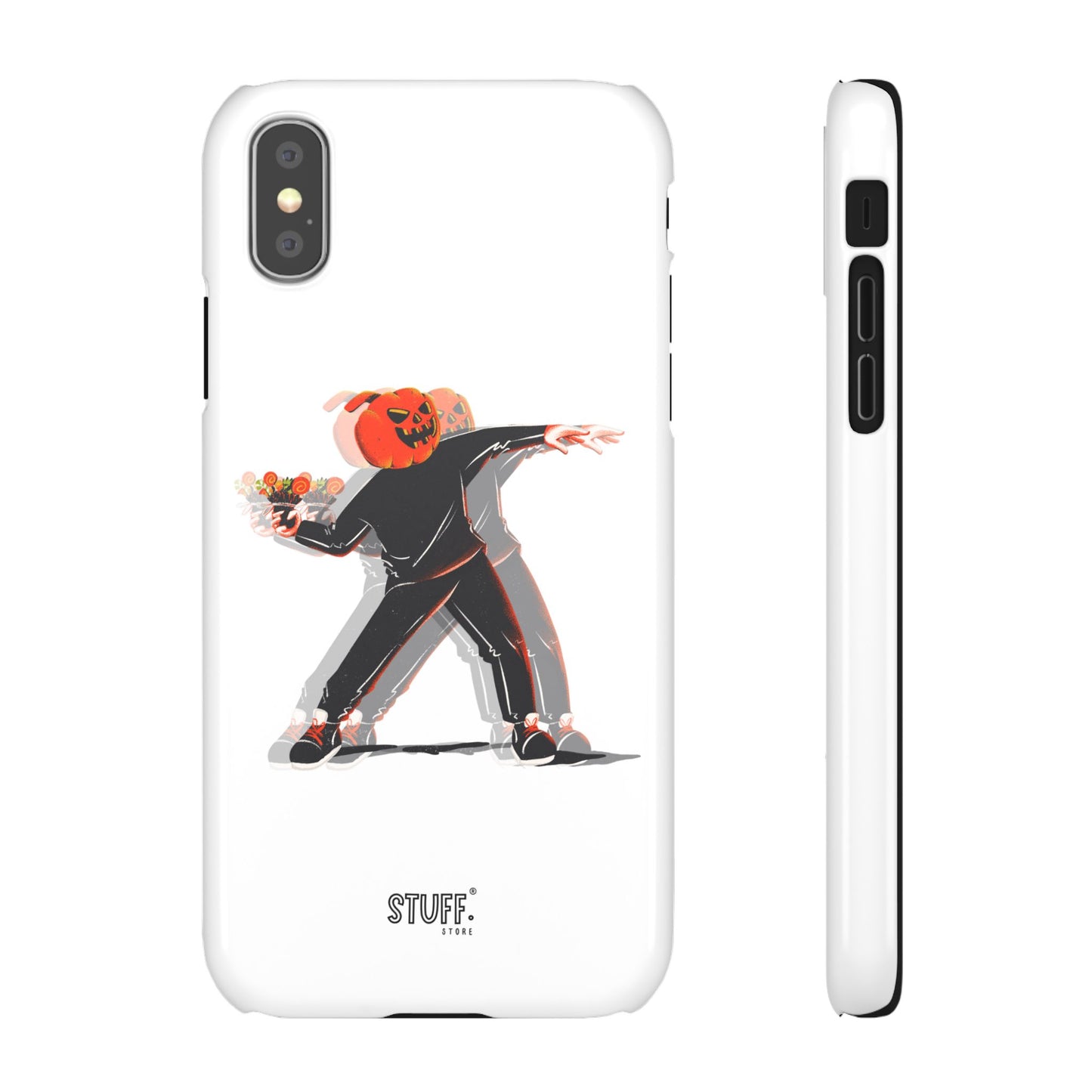 Pumpksy | Coque snap légère et résistante inspiration Banksy – Blanc