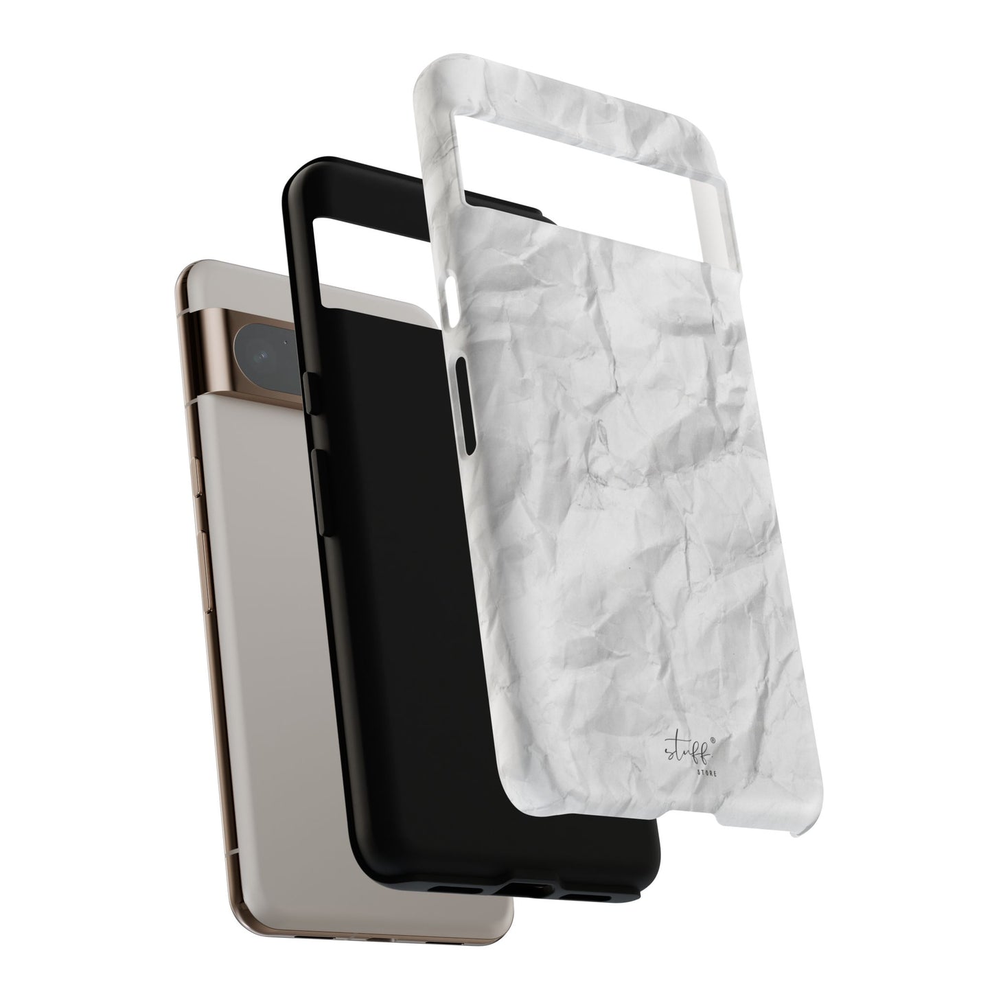 Crinkled Case | Coque résistante double protection anti-choc Effet Papier Froissé Mat