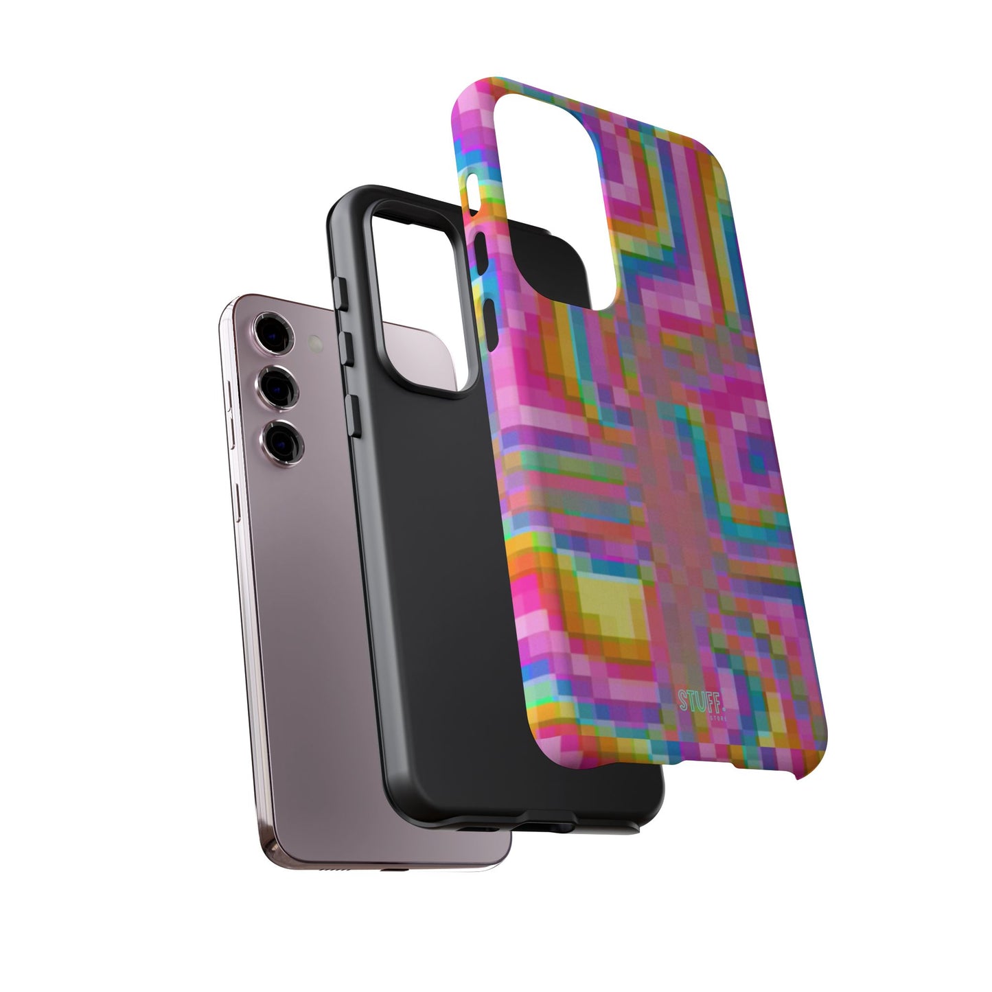 Pixel Case | Coque résistante double protection anti-choc - Motif pixels colorés