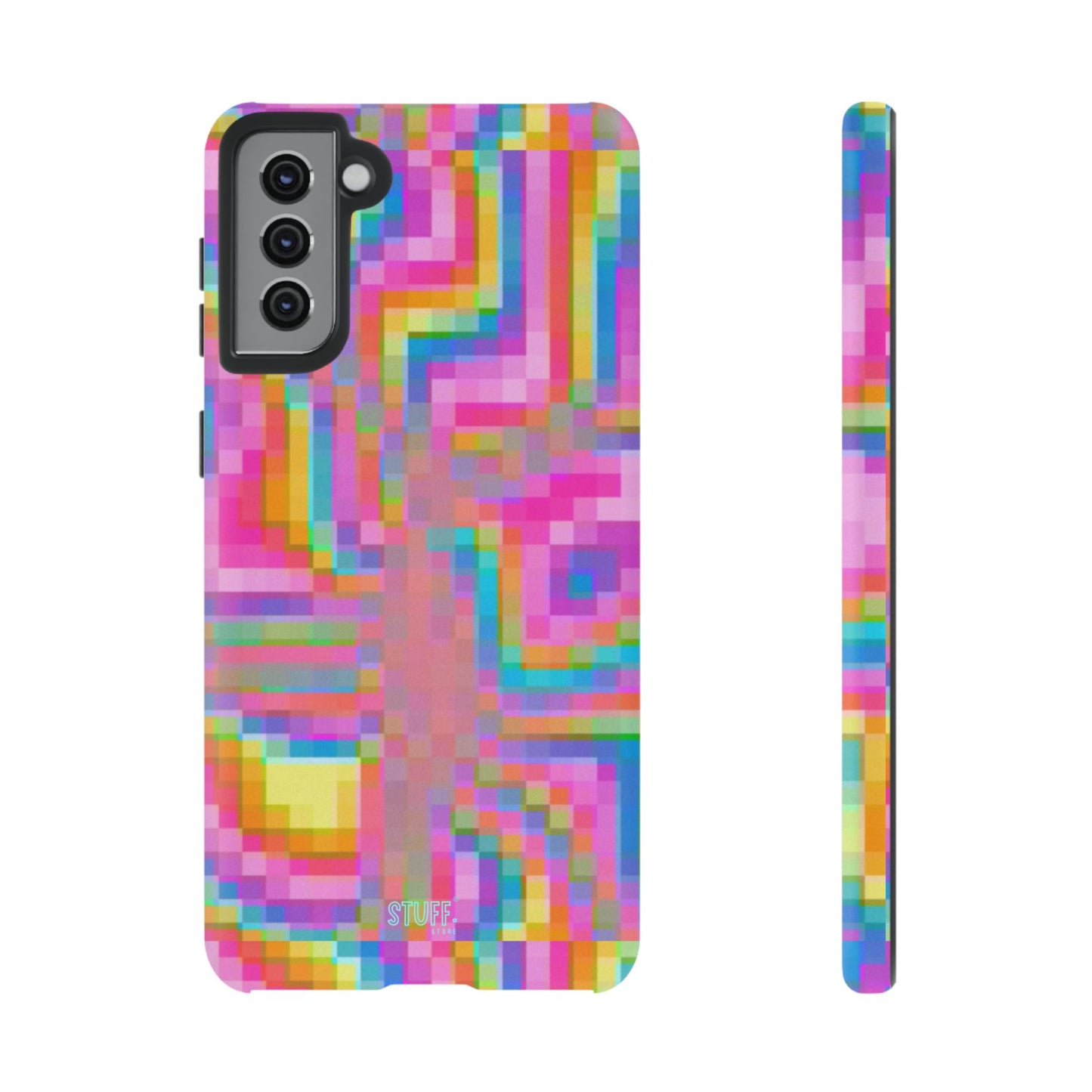 Pixel Case | Coque résistante double protection anti-choc - Motif pixels colorés