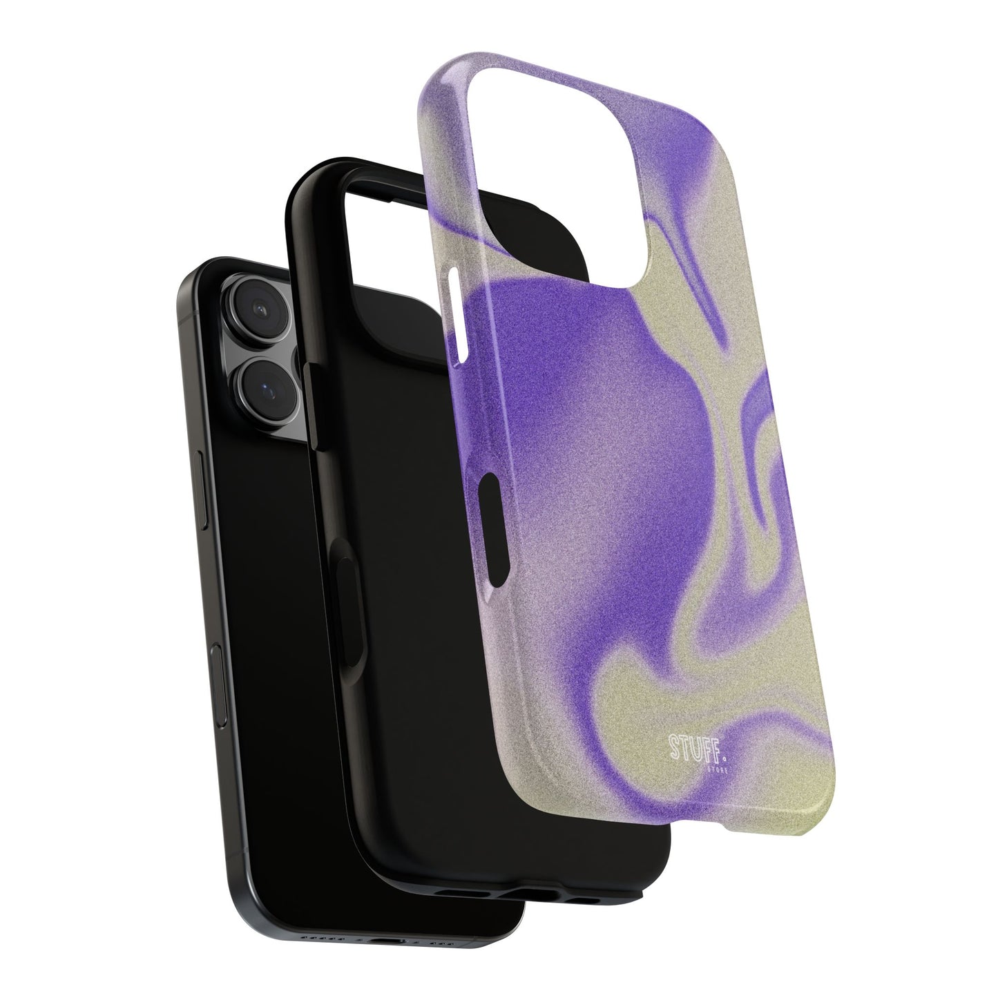 Swirly Case | Coque résistante double protection - Motif vague pourpre