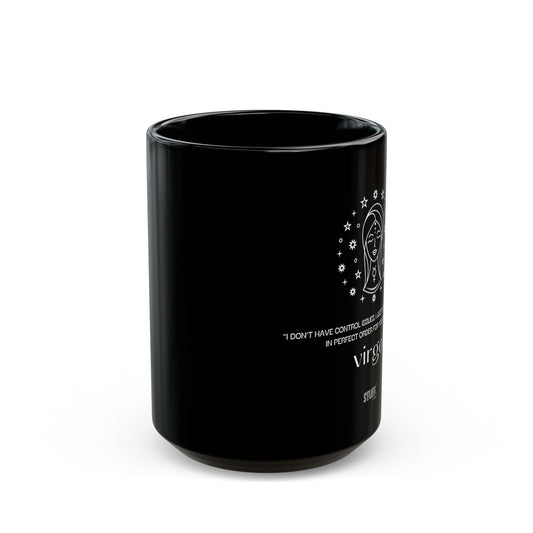 Vierge | Mug noir en céramique avec signe astrologique et phrase drôle – 330ml / 440ml