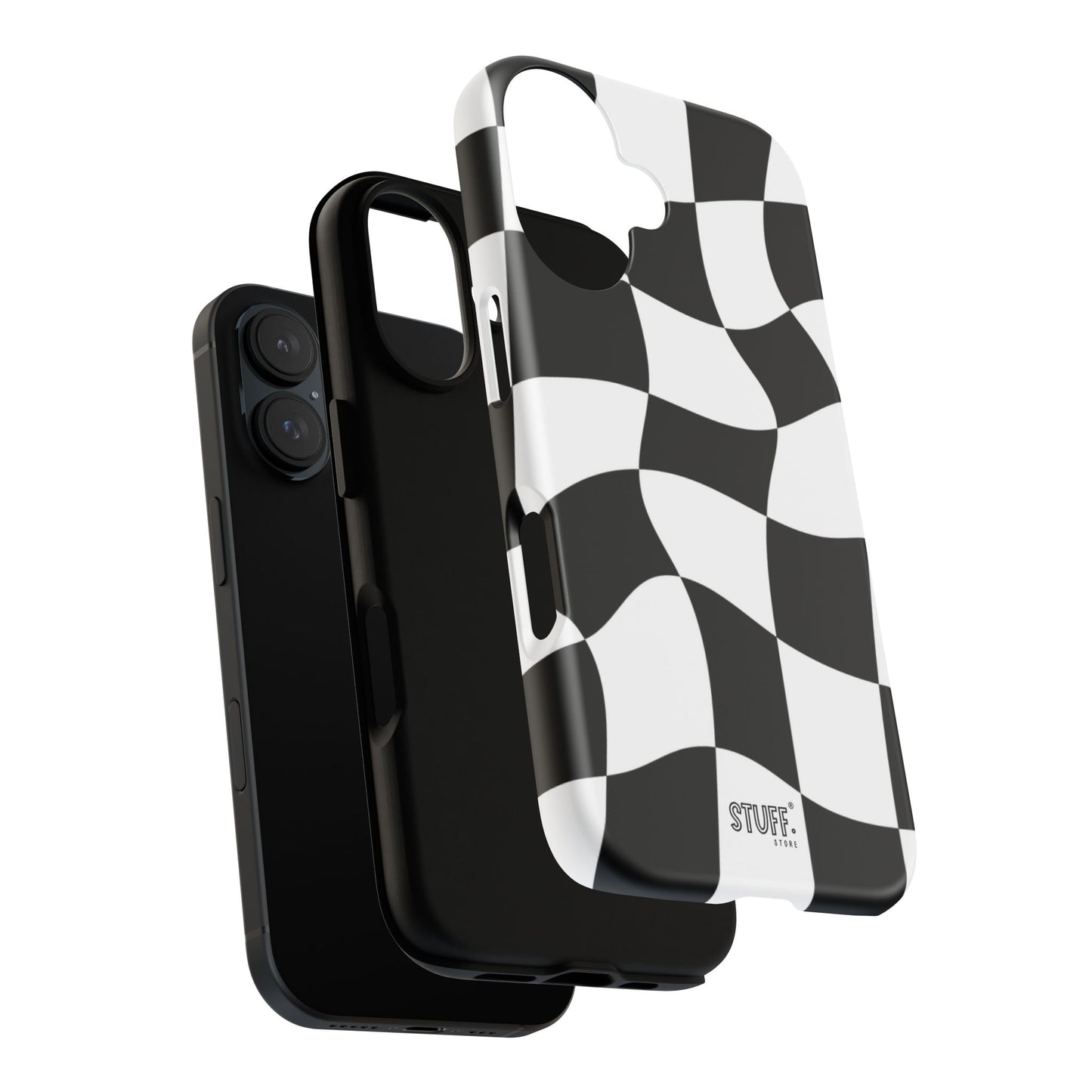 Checkers Case | Coque résistante double protection et Design en Damier déformé