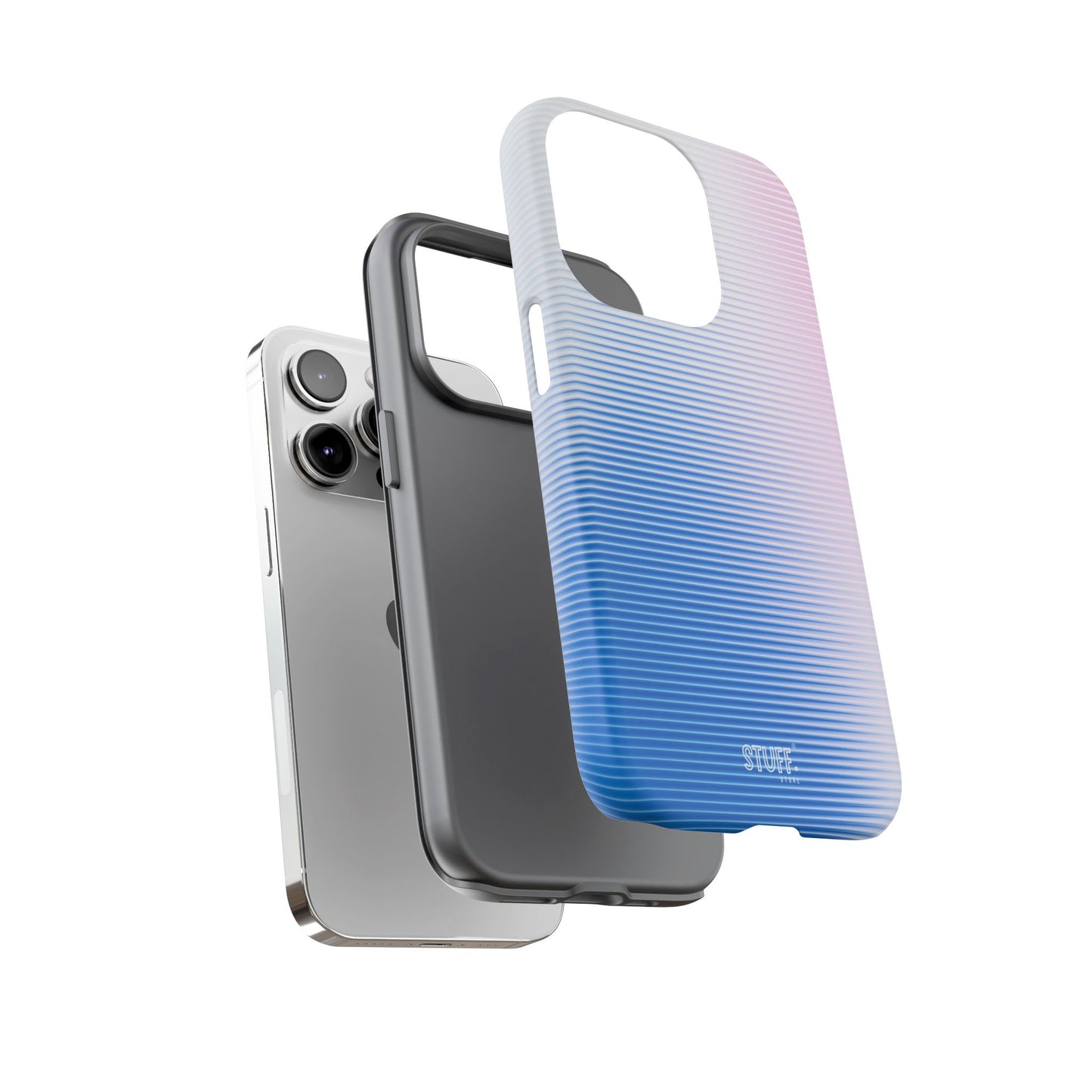 Gradient Case | Coque résistante double protection anti-choc - Dégradé Bleu & Rose